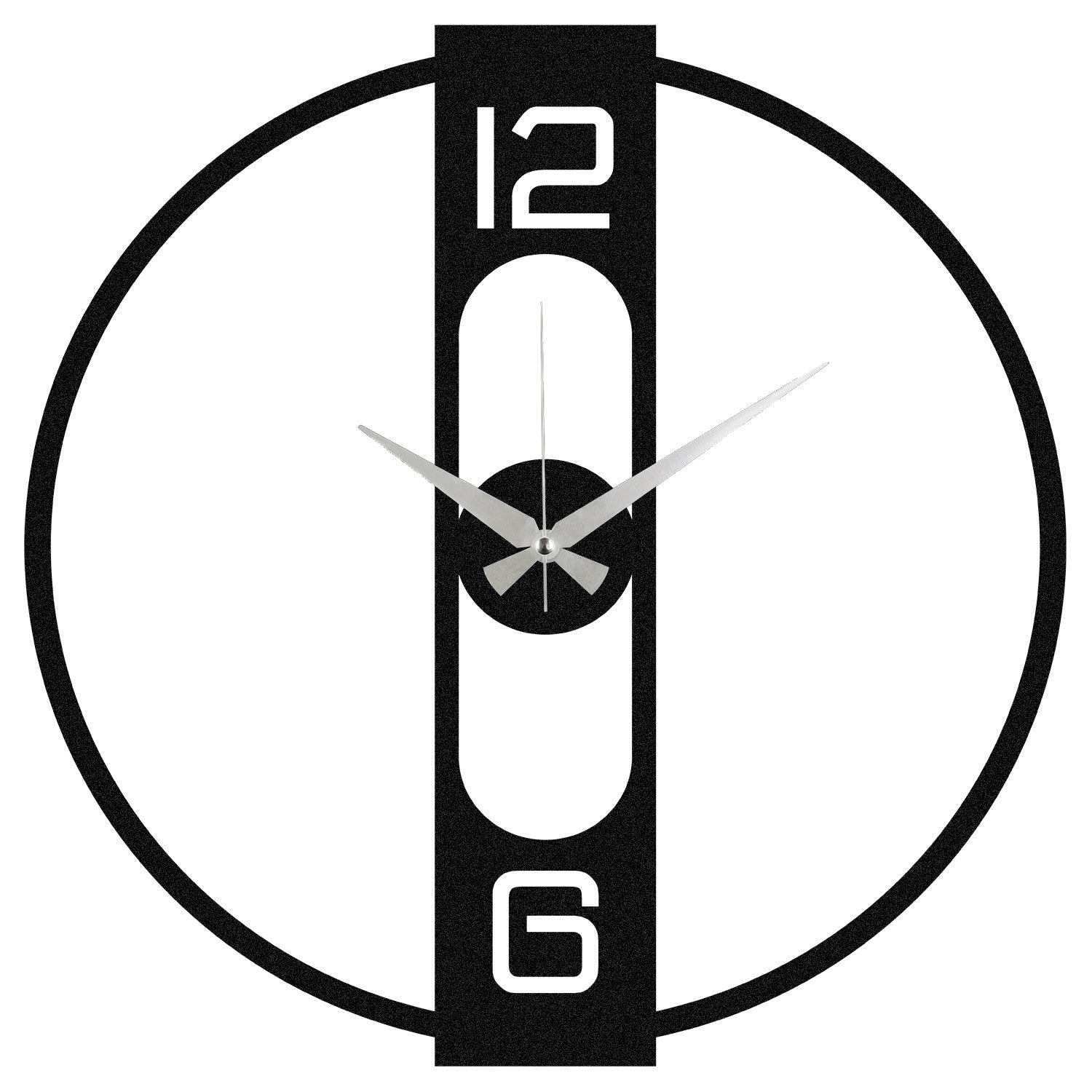 Relógio de Parede Decorativo Enzo 48x48 cm – Metal 100% – Preto