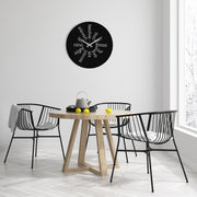 Relógio de Parede Decorativo em Metal “Hati” – Preto, 48x48 cm