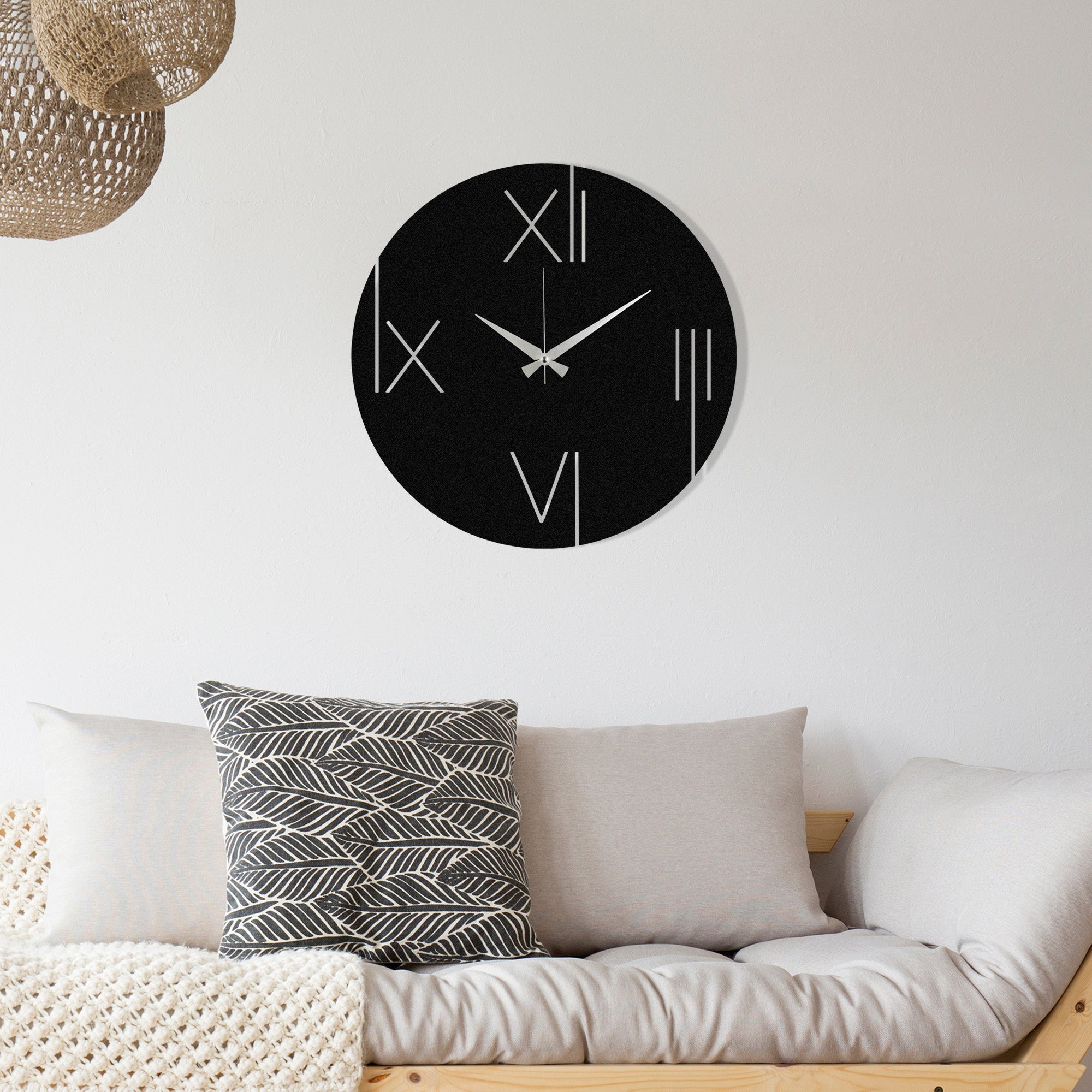 Relógio de Parede Decorativo One 100% Metal Preto 48x48 cm