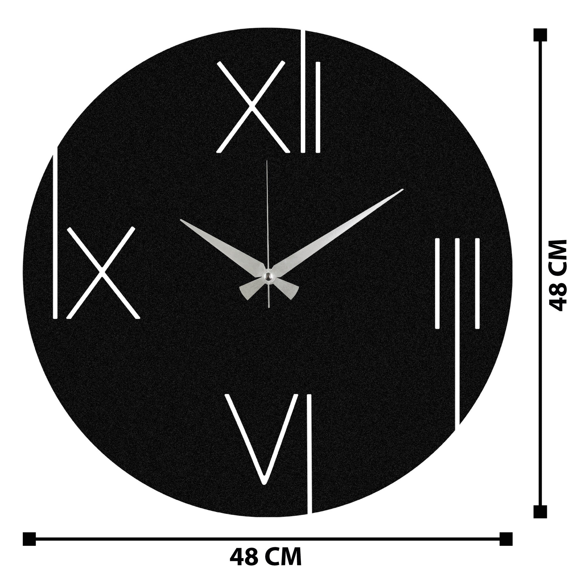 Relógio de Parede Decorativo One 100% Metal Preto 48x48 cm