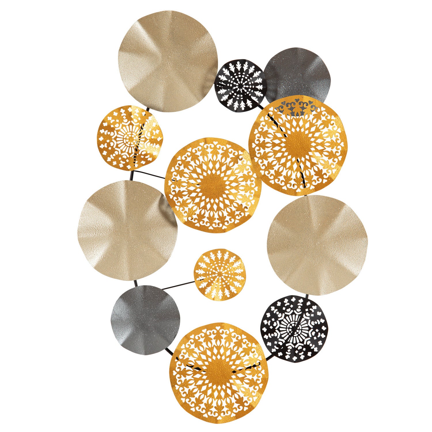 Acessório Decorativo de Parede 100% Metal Multicolor Gold - CH109-1 (84 x 10 x 63 cm)