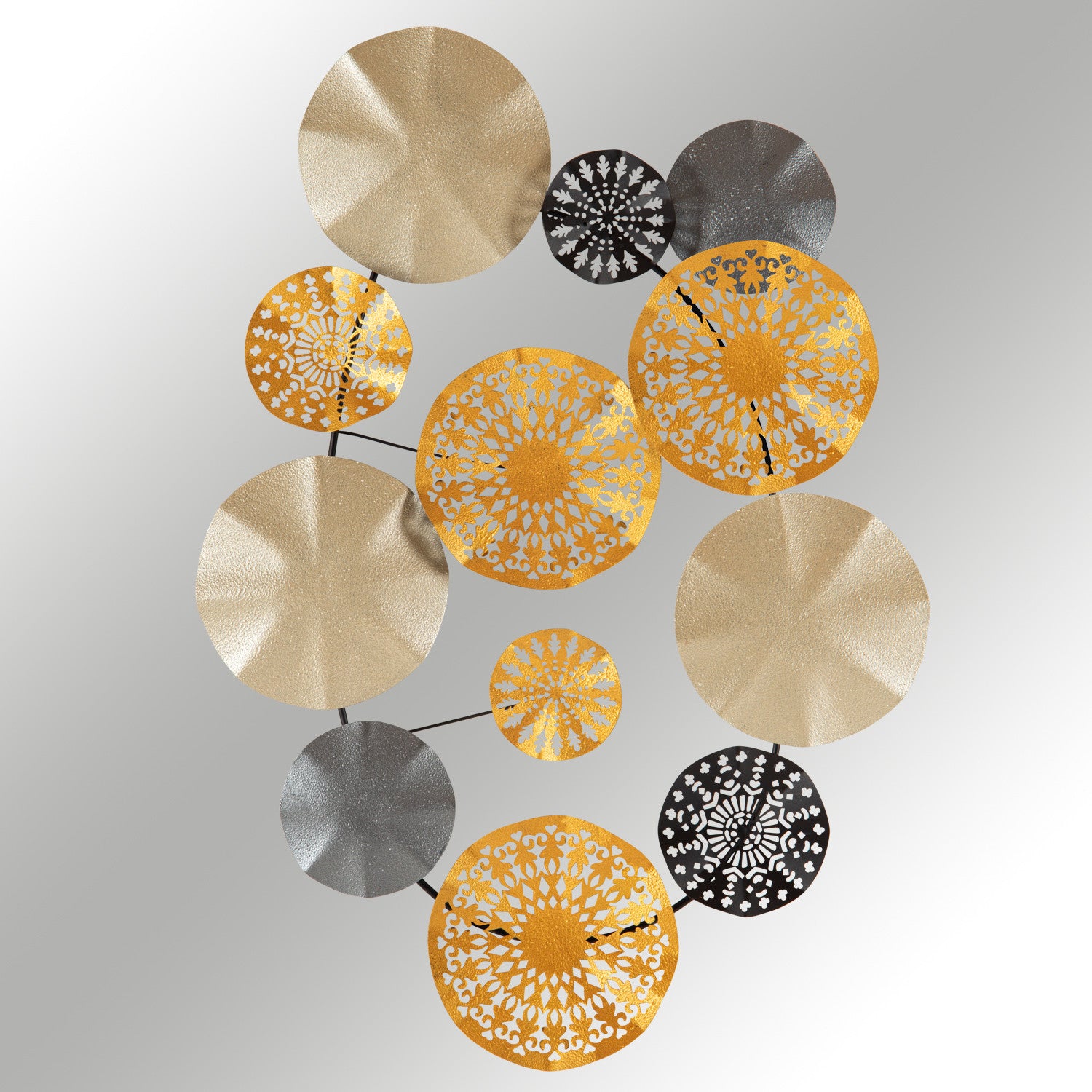 Acessório Decorativo de Parede 100% Metal Multicolor Gold - CH109-1 (84 x 10 x 63 cm)