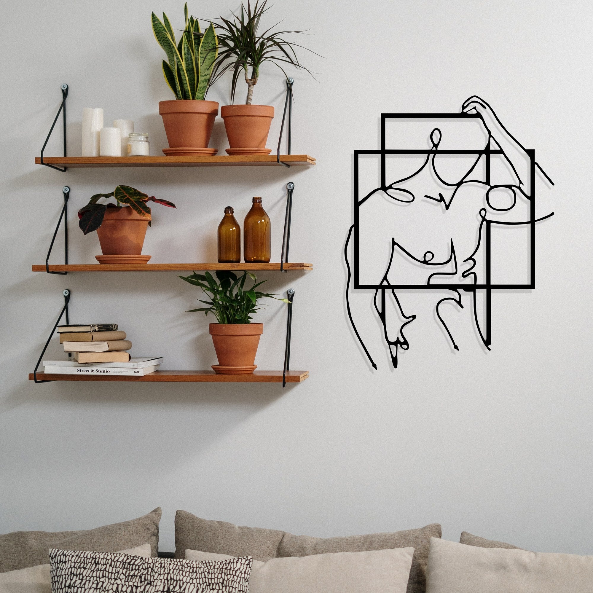 Fit Man – Acessório Decorativo de Parede em Metal Preto, 39 x 51 cm (1,2 mm)