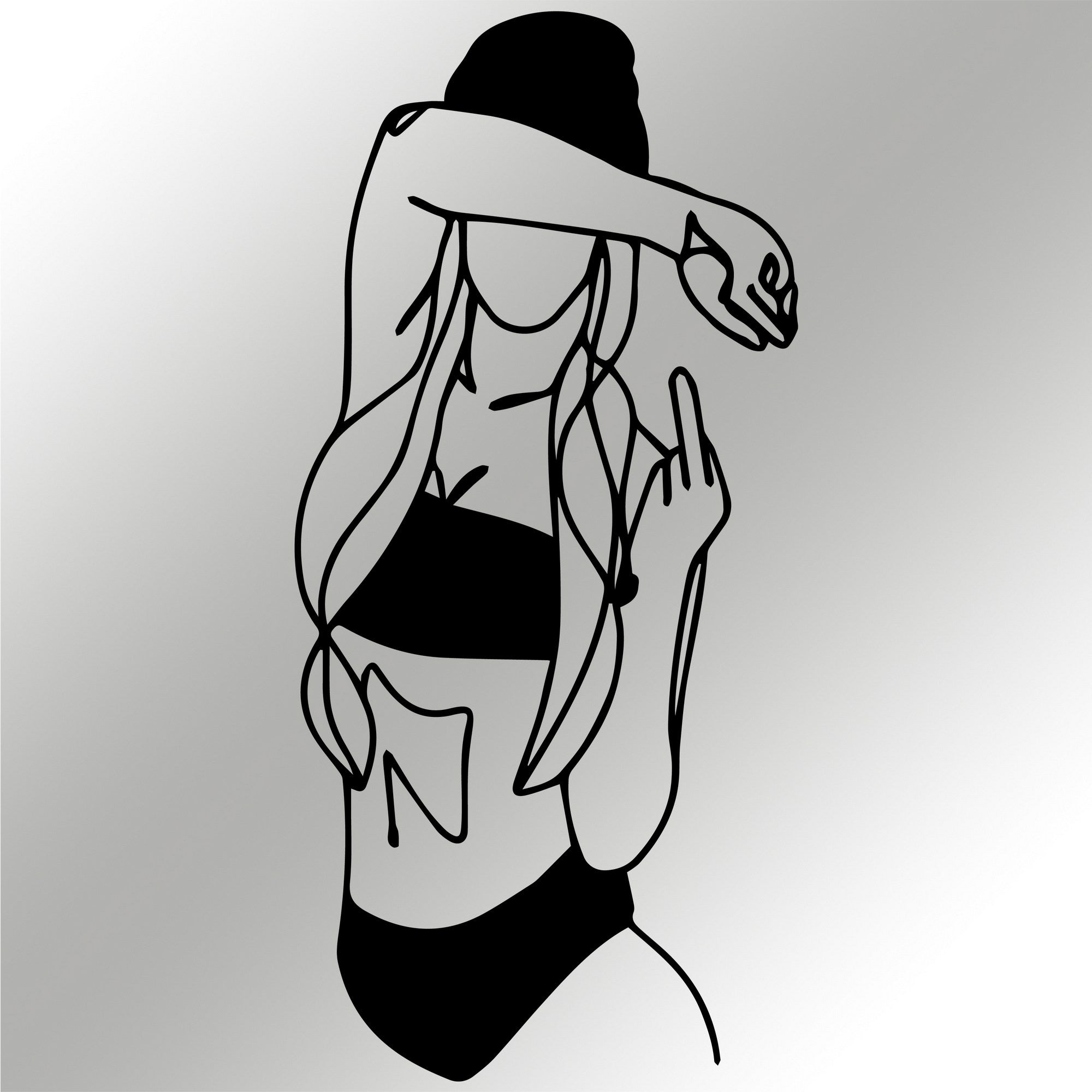 Cool Woman 2 – Acessório Decorativo de Parede em Metal, Preto, 28,5 x 60 cm, 100% metal (1,2 mm), 1,094 kg