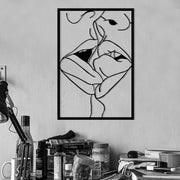 Kiss Me 2 – Acessório Decorativo de Parede em Metal Preto 100%, 34,5 x 50 cm, 1,2 mm