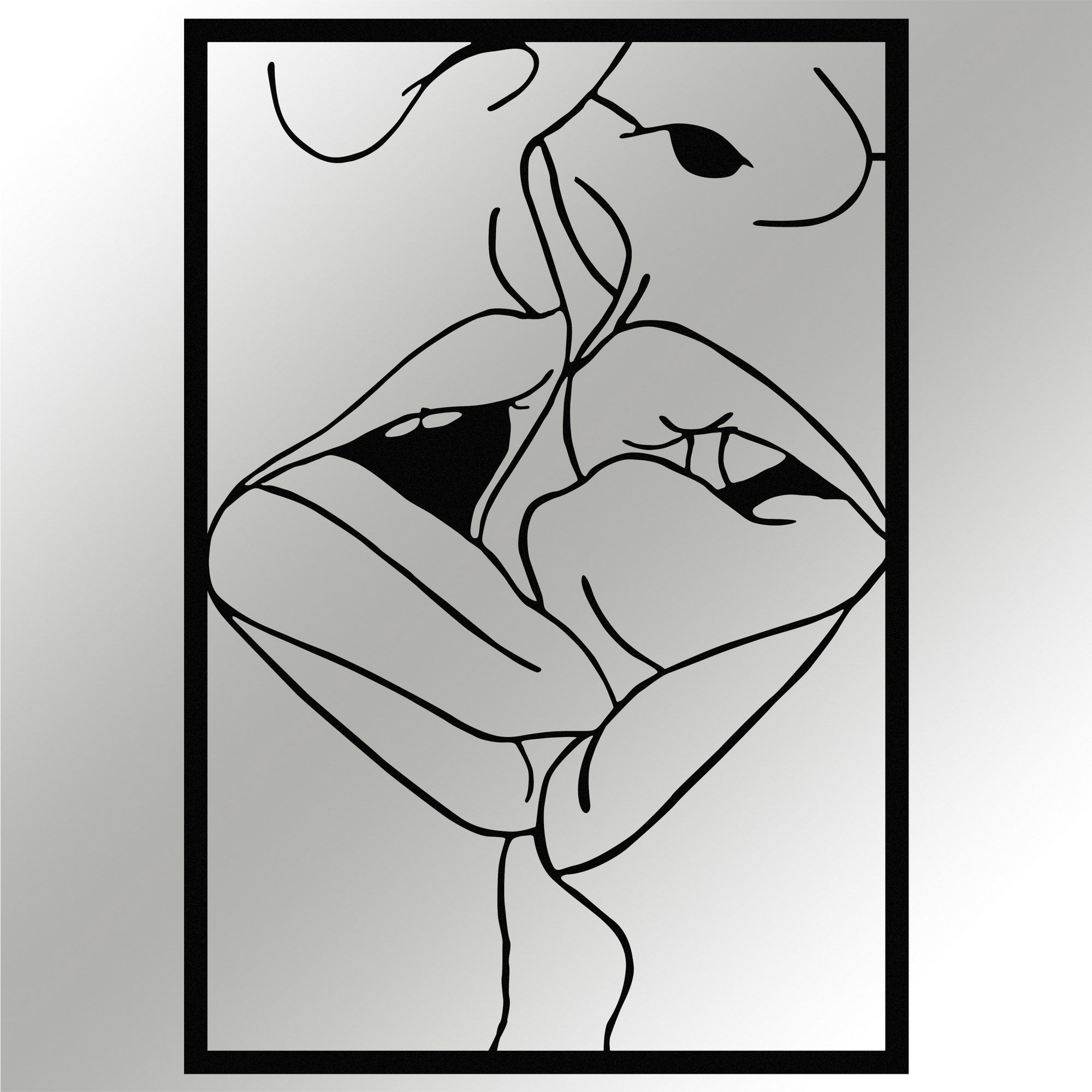 Kiss Me 2 – Acessório Decorativo de Parede em Metal Preto 100%, 34,5 x 50 cm, 1,2 mm
