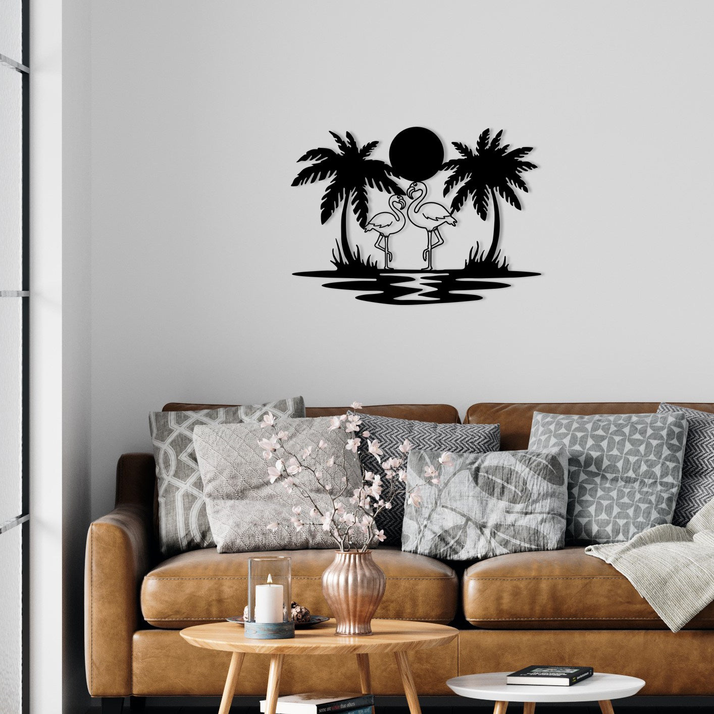 Havai – Acessório Decorativo de Parede em Metal Preto 100%, 60 x 42 cm