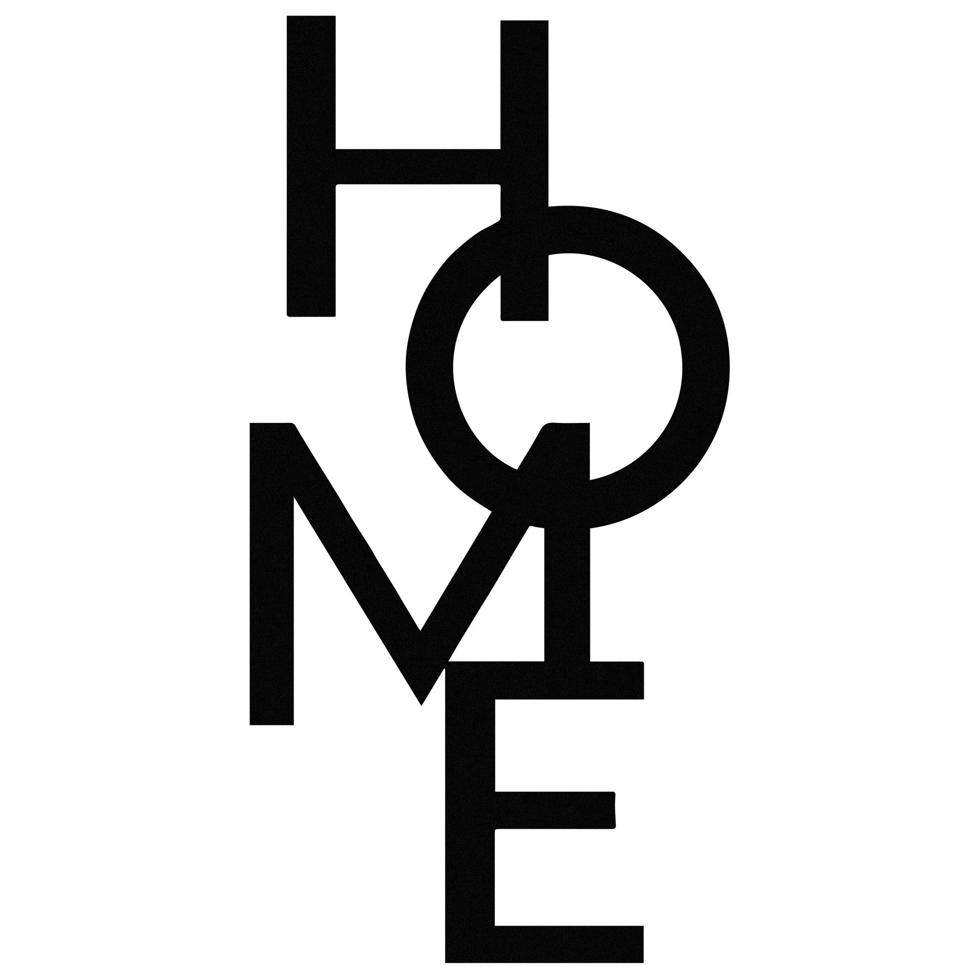 Home 5 – Acessório Decorativo de Parede em Metal, Preto, 34,5 x 68 cm