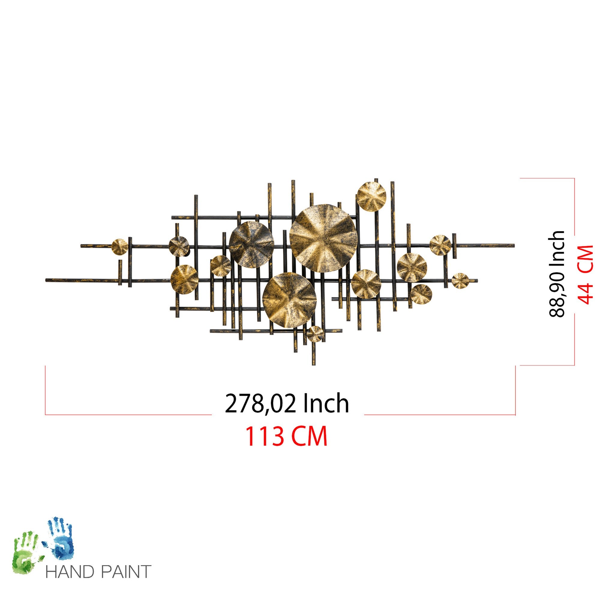 Mihrimah Acessório Decorativo de Parede 100% Metal Multicolor (113 x 7 x 44 cm)