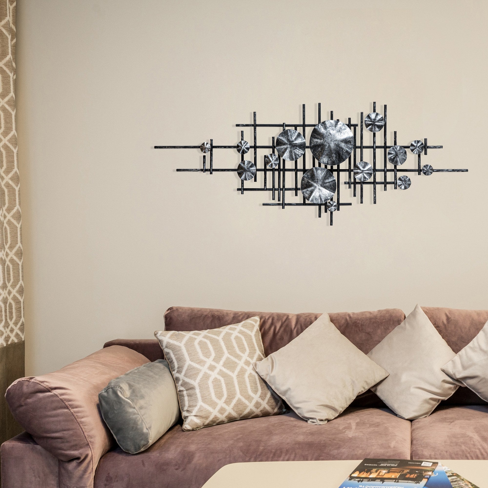 Mihrimah 2 Acessório Decorativo de Parede em Metal Multicolor, 100% metal (0,8 mm), 113 x 7 x 44 cm