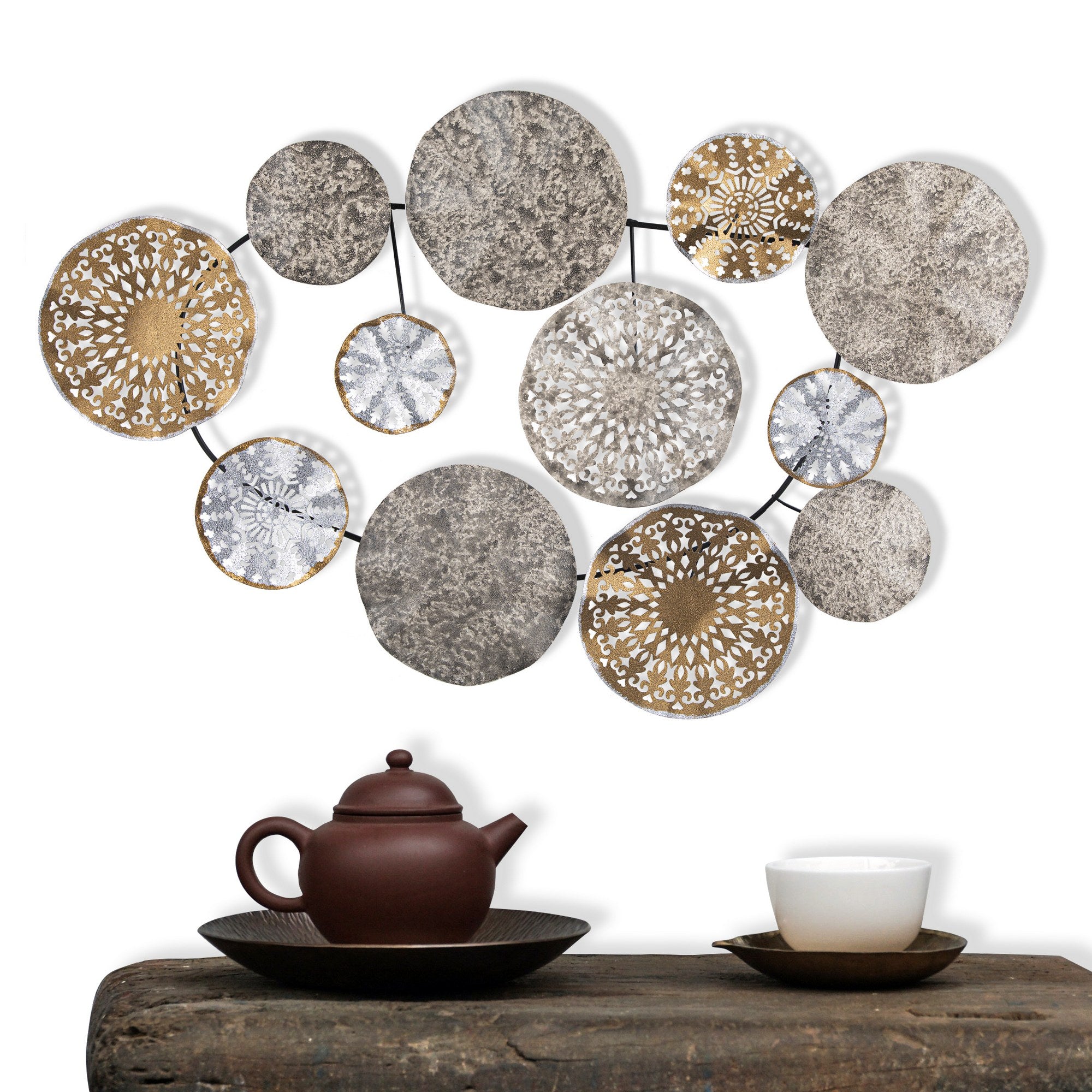 Saye 5 – Acessório Decorativo de Parede em Metal 100% (0,8 mm), Multicolorido, 84x10x63 cm – 279ENZ2536