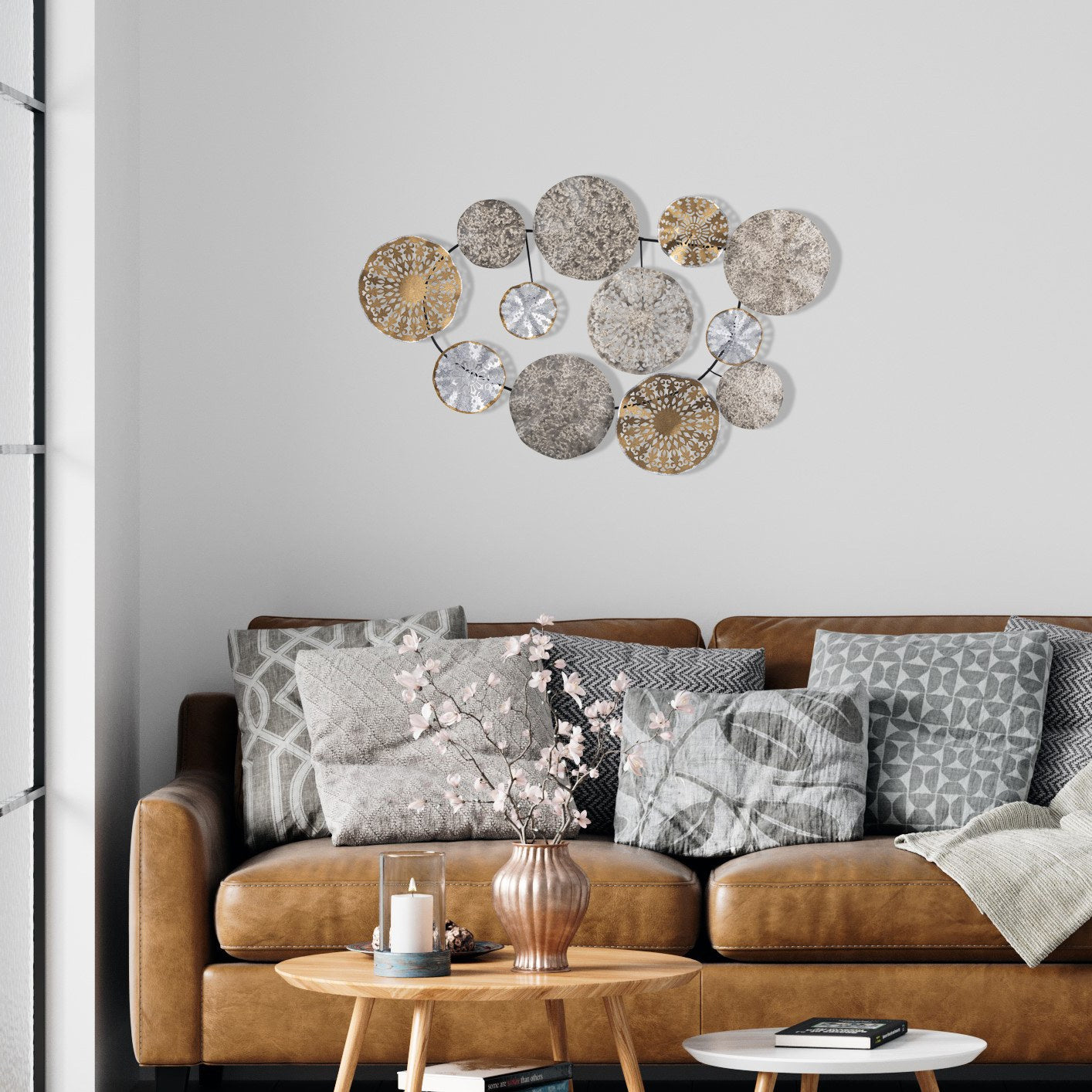 Saye 5 – Acessório Decorativo de Parede em Metal 100% (0,8 mm), Multicolorido, 84x10x63 cm – 279ENZ2536