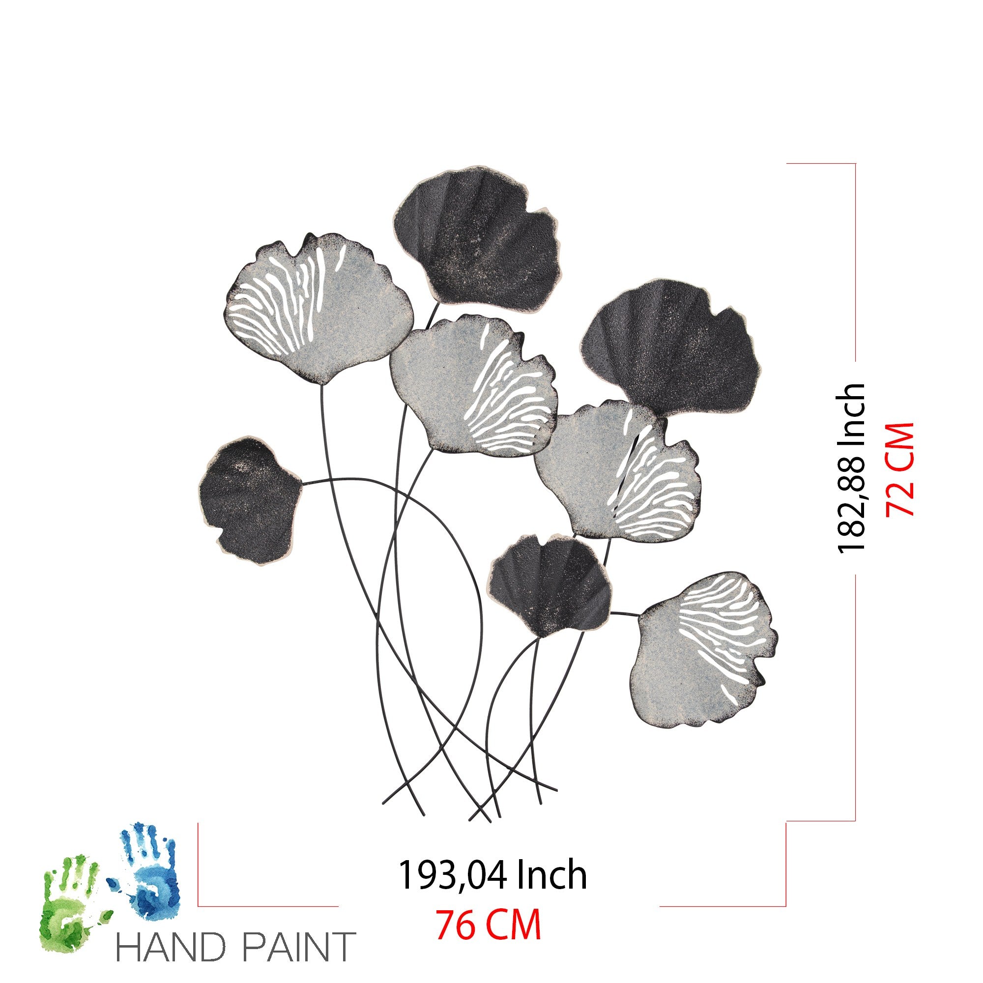 Vuzuh 2 – Acessório Decorativo de Parede em Metal 100% Multicolor, 76x5x70 cm (0,8 mm, 1,672 kg)