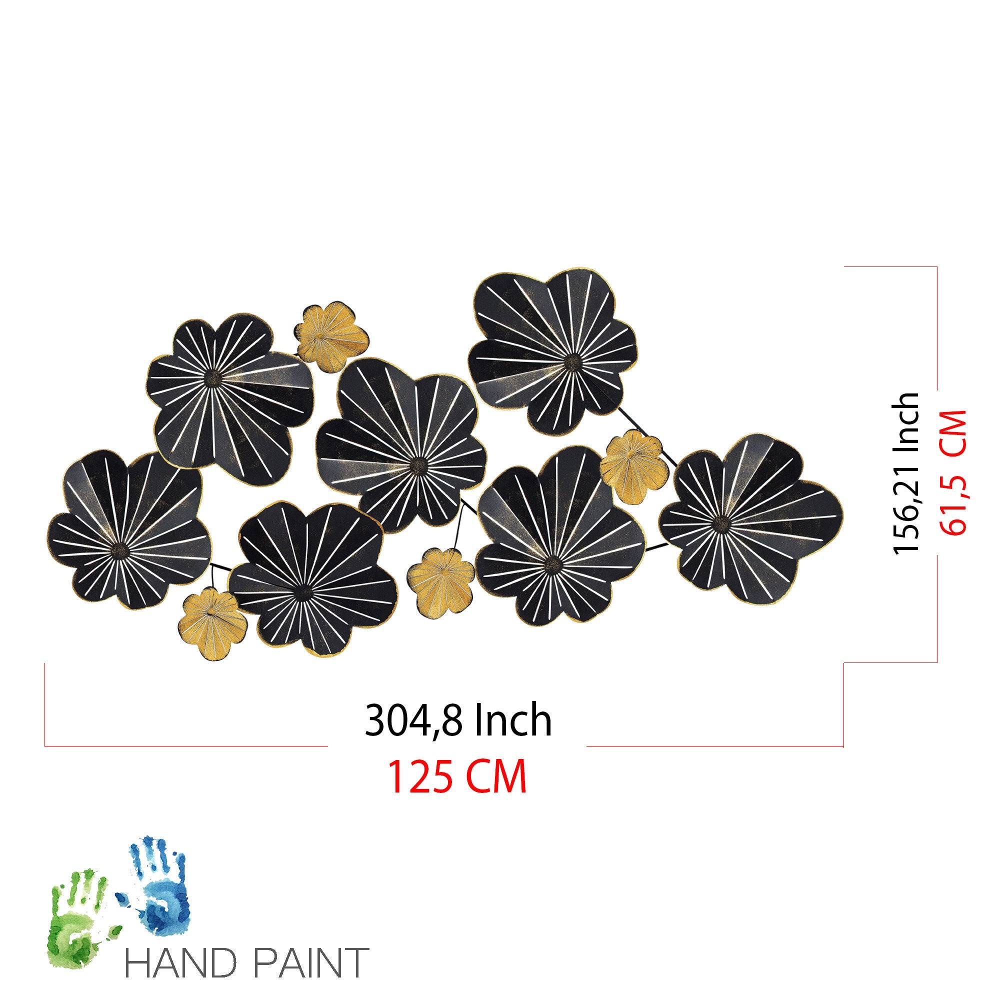 Kadem — Acessório Decorativo de Parede em Metal Multicolor (100% metal, 125 x 14 x 61,5 cm)