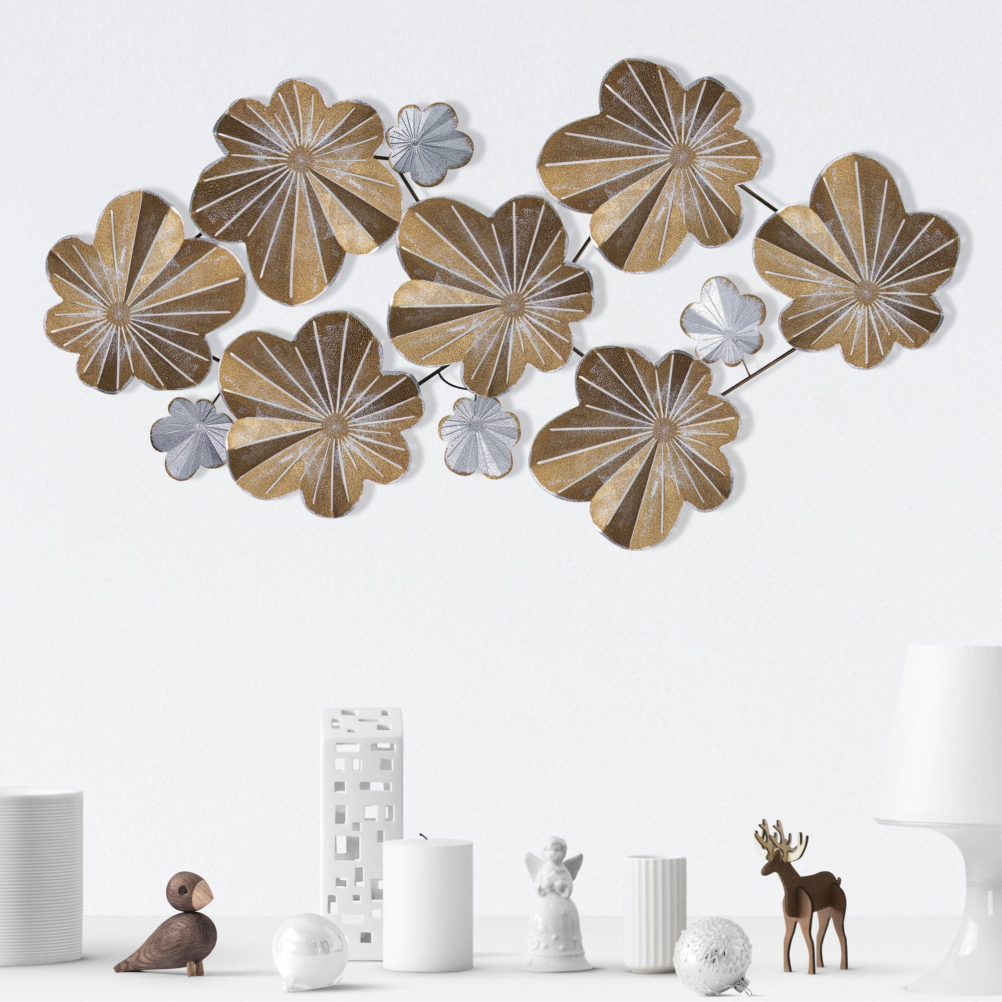 Kadem 2 – Acessório Decorativo de Parede em Metal Multicolor, 125 x 14 x 61,5 cm