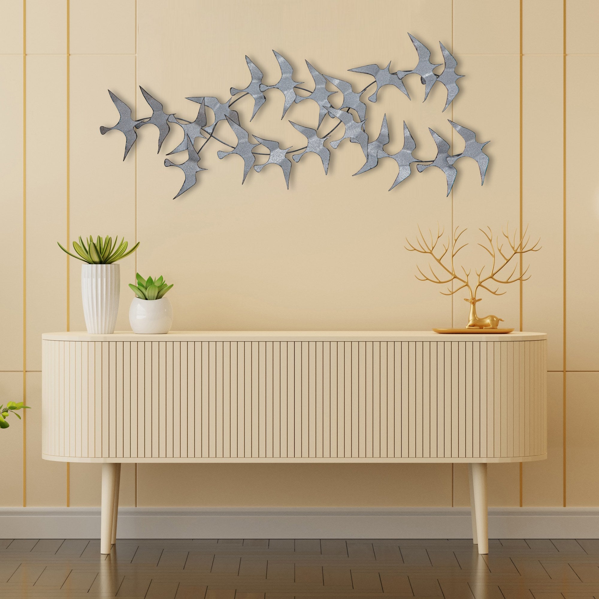 Acessório Decorativo de Parede 100% Metal Sahika 2, Multicor, 112 x 11 x 50 cm