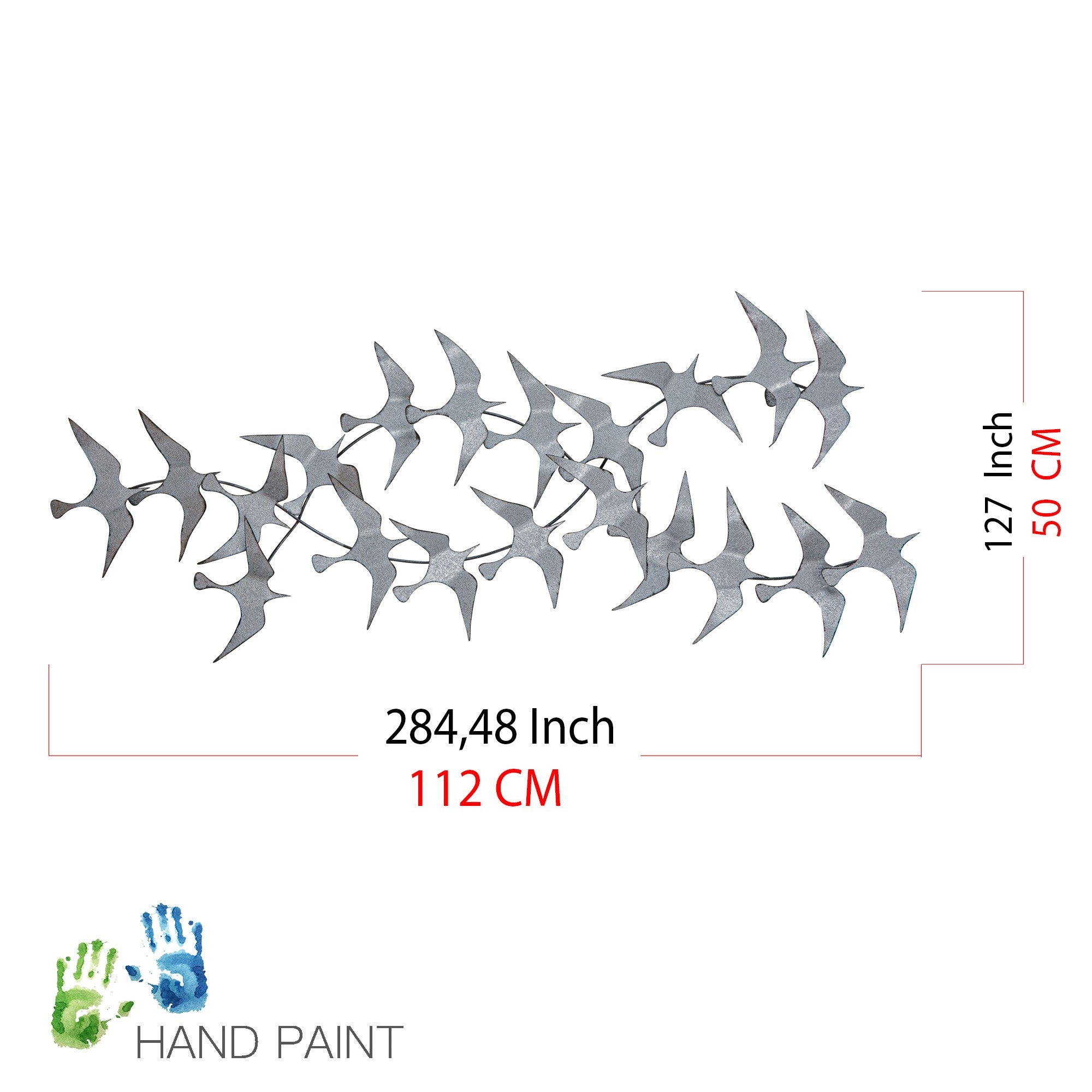 Acessório Decorativo de Parede 100% Metal Sahika 2, Multicor, 112 x 11 x 50 cm