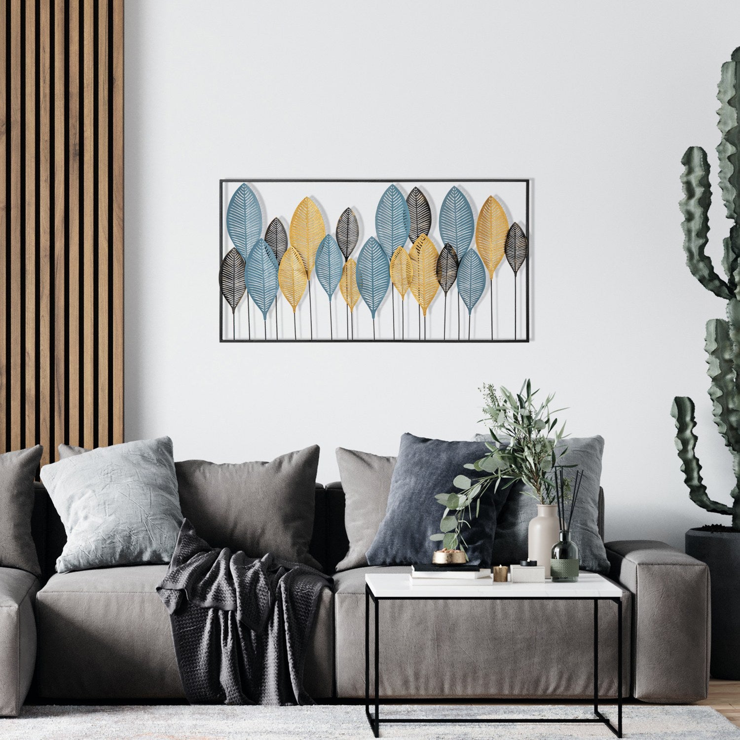 Zevahir 4 – Acessório Decorativo de Parede 100% Metal Multicolor, Recorte a Laser, 115 x 60 cm