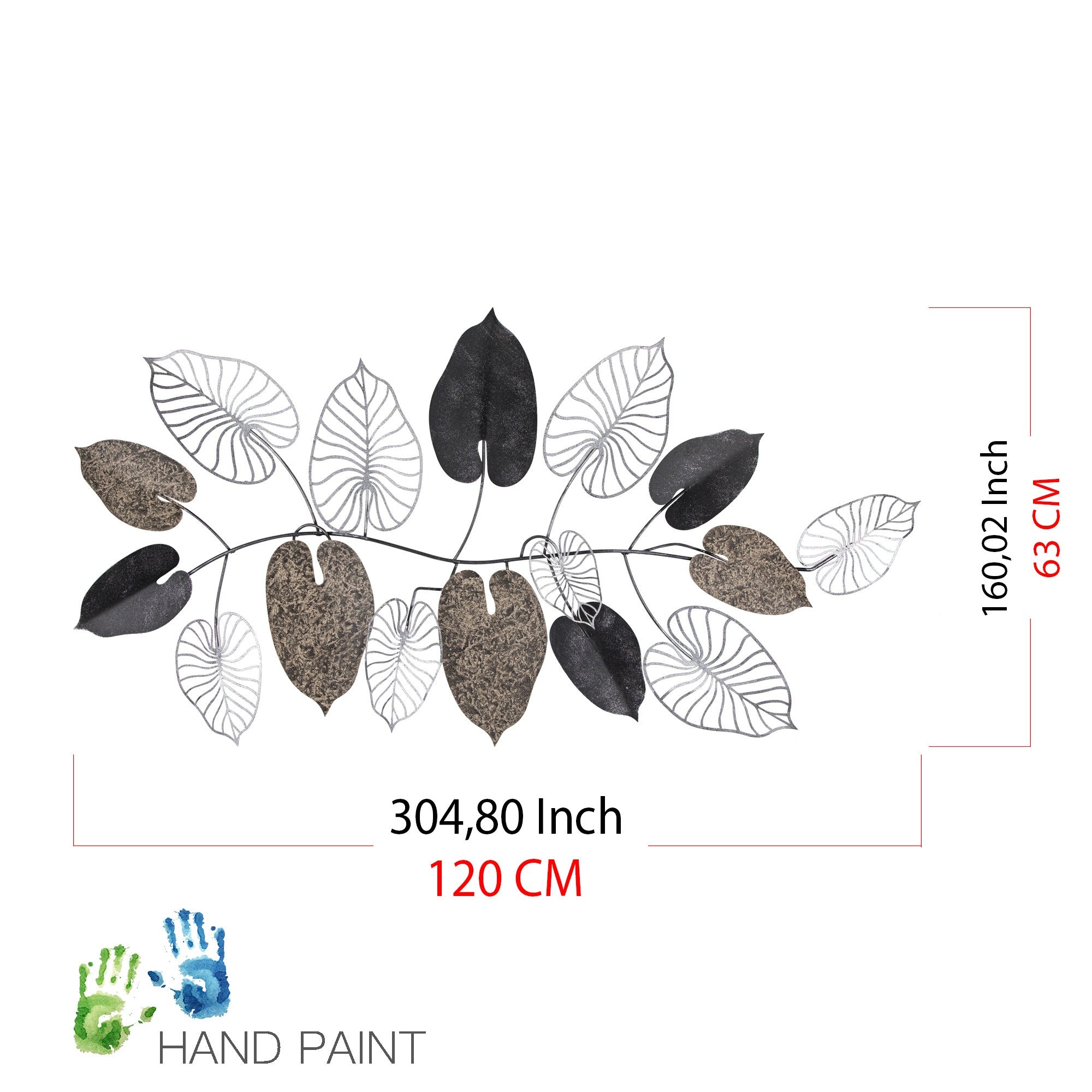 Furize 3 – Acessório Decorativo de Parede em Metal Multicor, 100% Metal, 120 x 63 cm