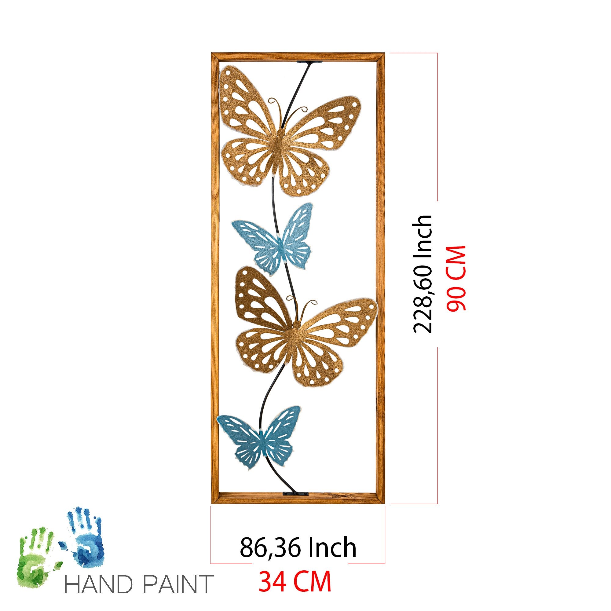Nayino Acessório Decorativo de Parede 100% Metal Multicolor 34 x 4 x 90 cm