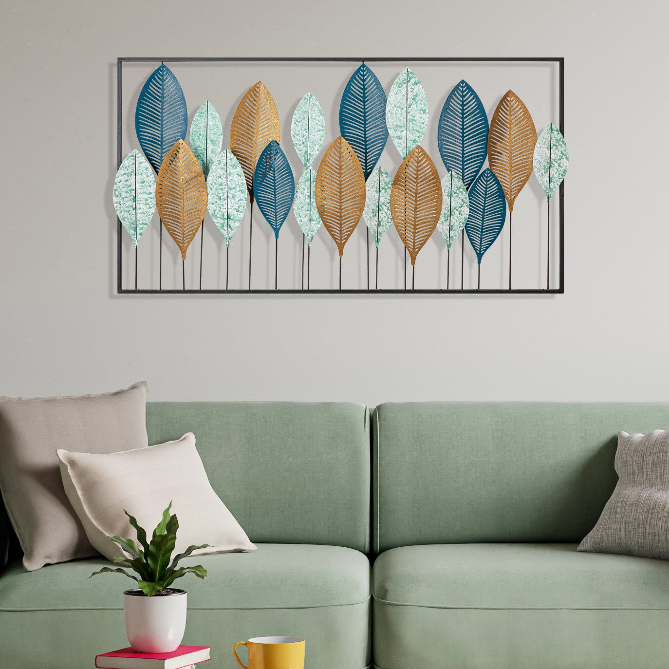 Bilge Acessório de Parede Decorativo em Metal Multicolor 115x60 cm – Detalhes Recortados a Laser