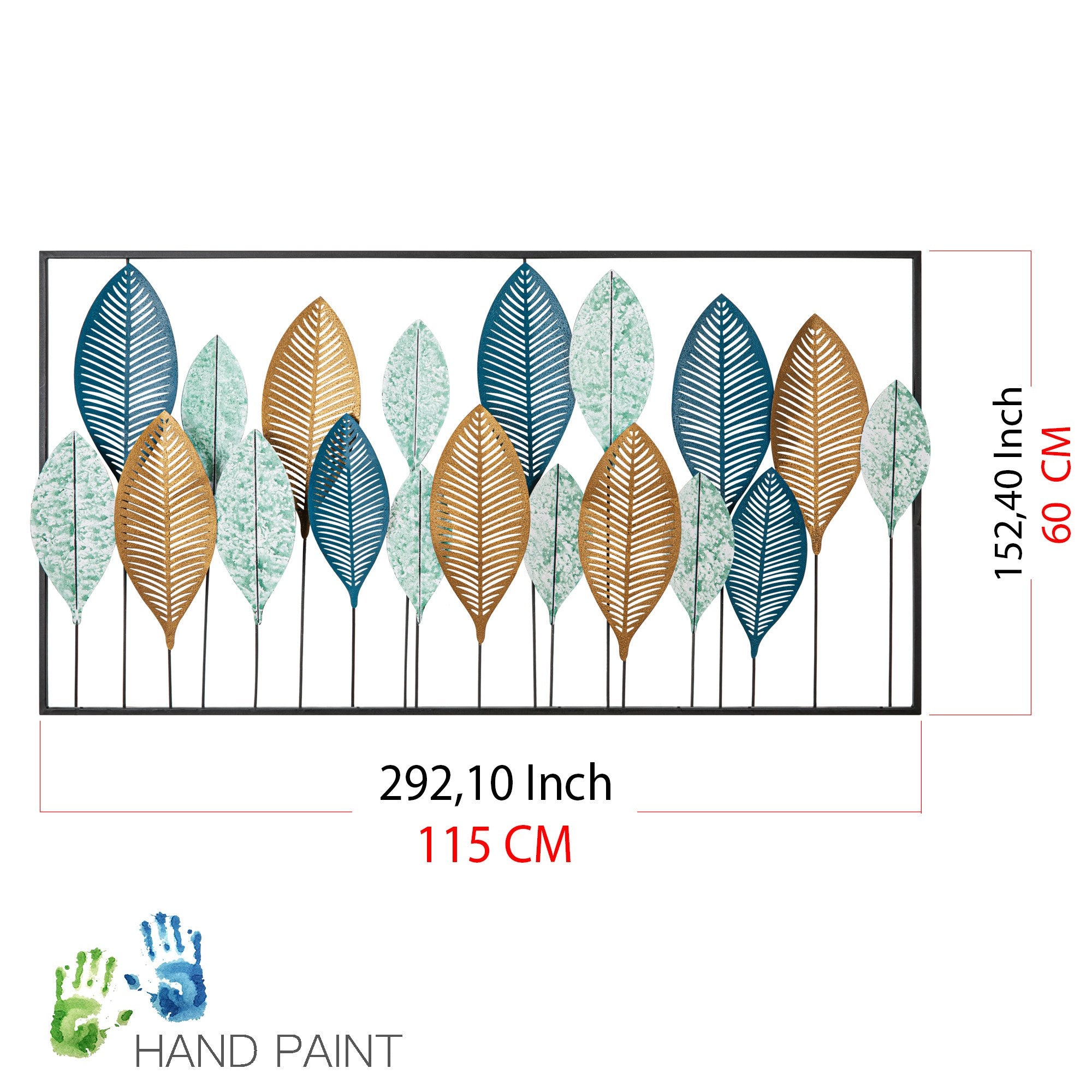 Bilge Acessório de Parede Decorativo em Metal Multicolor 115x60 cm – Detalhes Recortados a Laser
