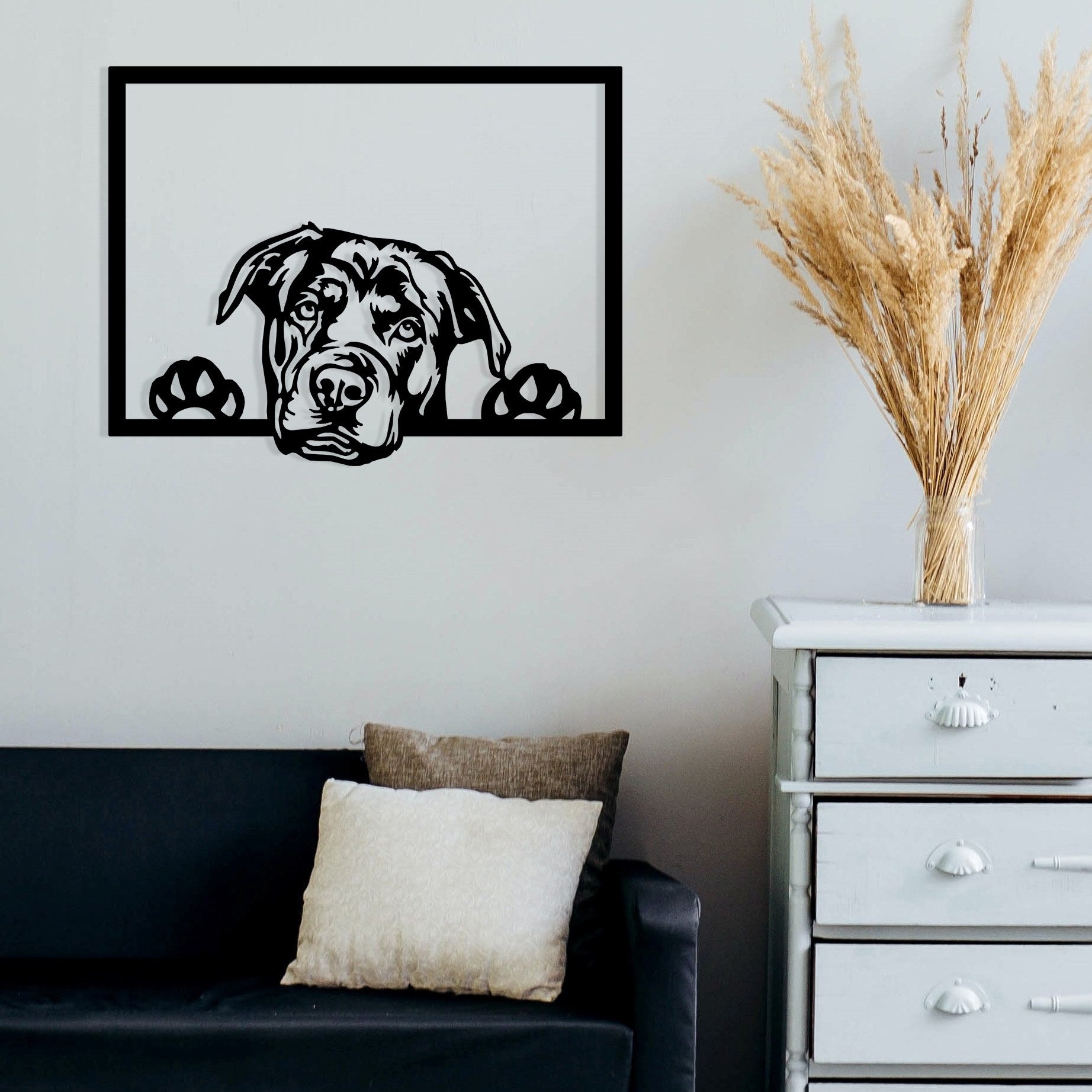 Enzo 7054 – Acessório Decorativo de Parede em Metal, Preto, 70x54 cm, 100% Metal (1,2 mm)