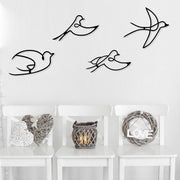 Acessórios decorativos de parede em metal preto – 4 peças – 100% metal