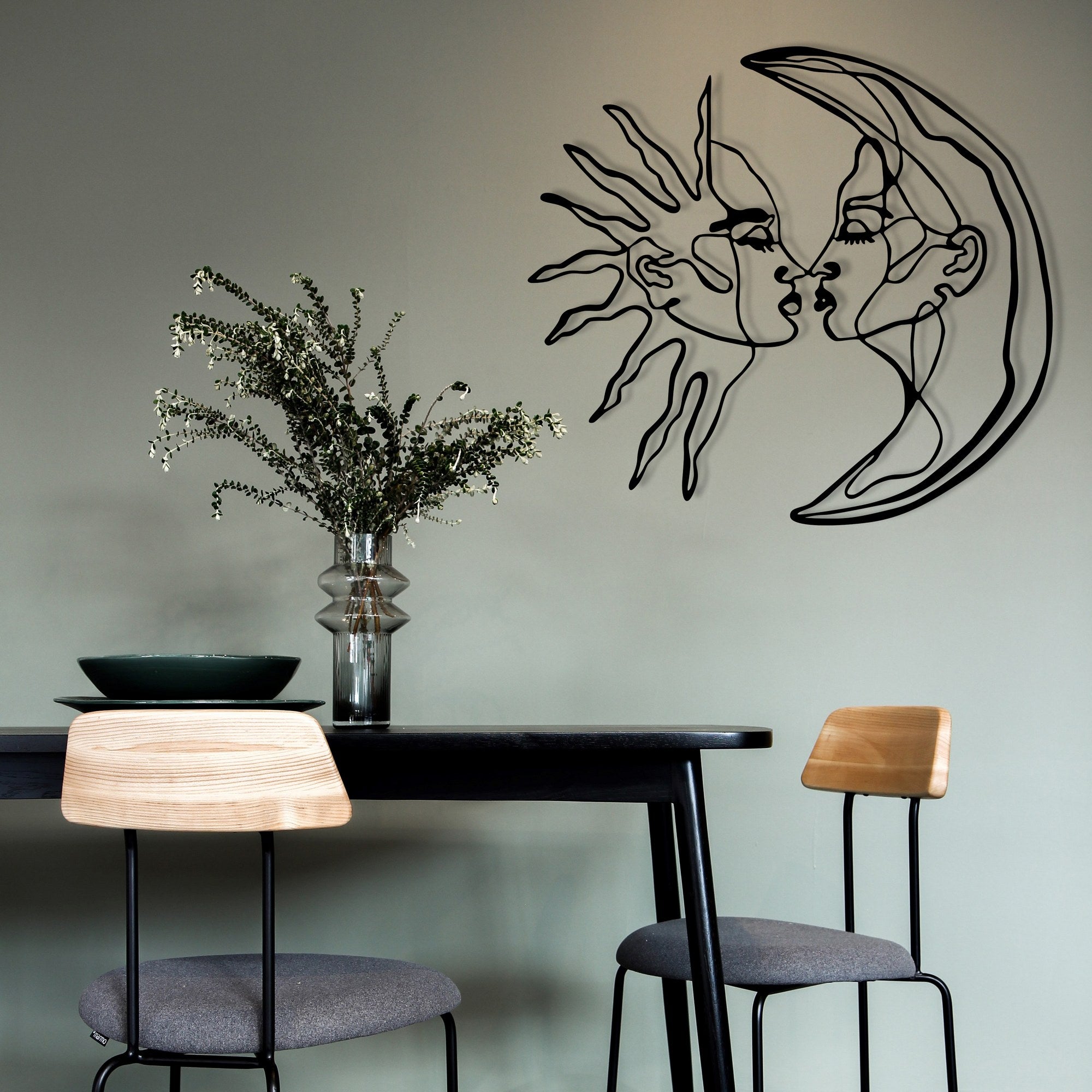 Universe — Acessório Decorativo de Parede em Metal Preto, 52 x 47,5 cm