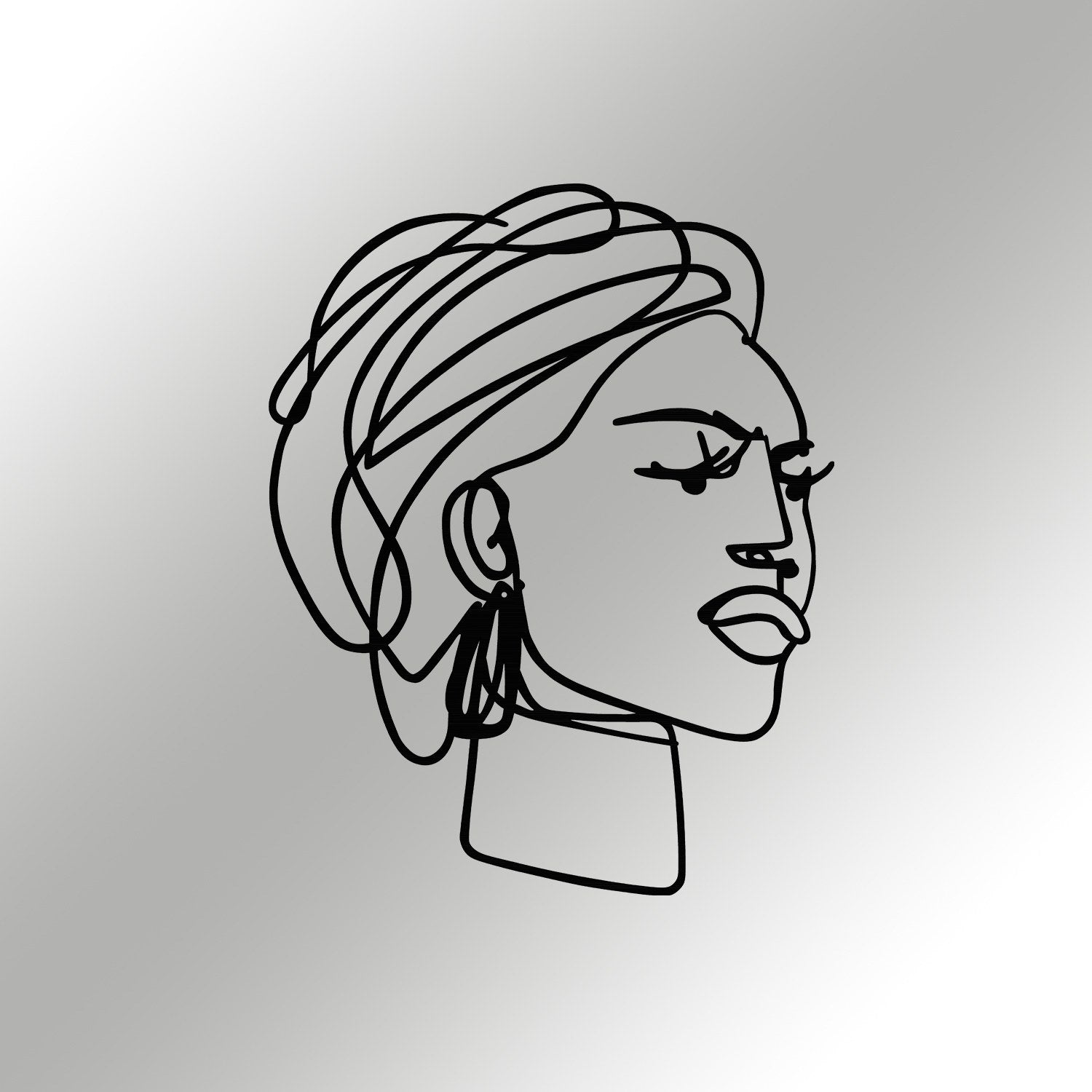 Afro — Acessório Decorativo de Parede em Metal Preto, 52,5 x 66 cm (Espessura 1,2 mm, 1,024 kg)