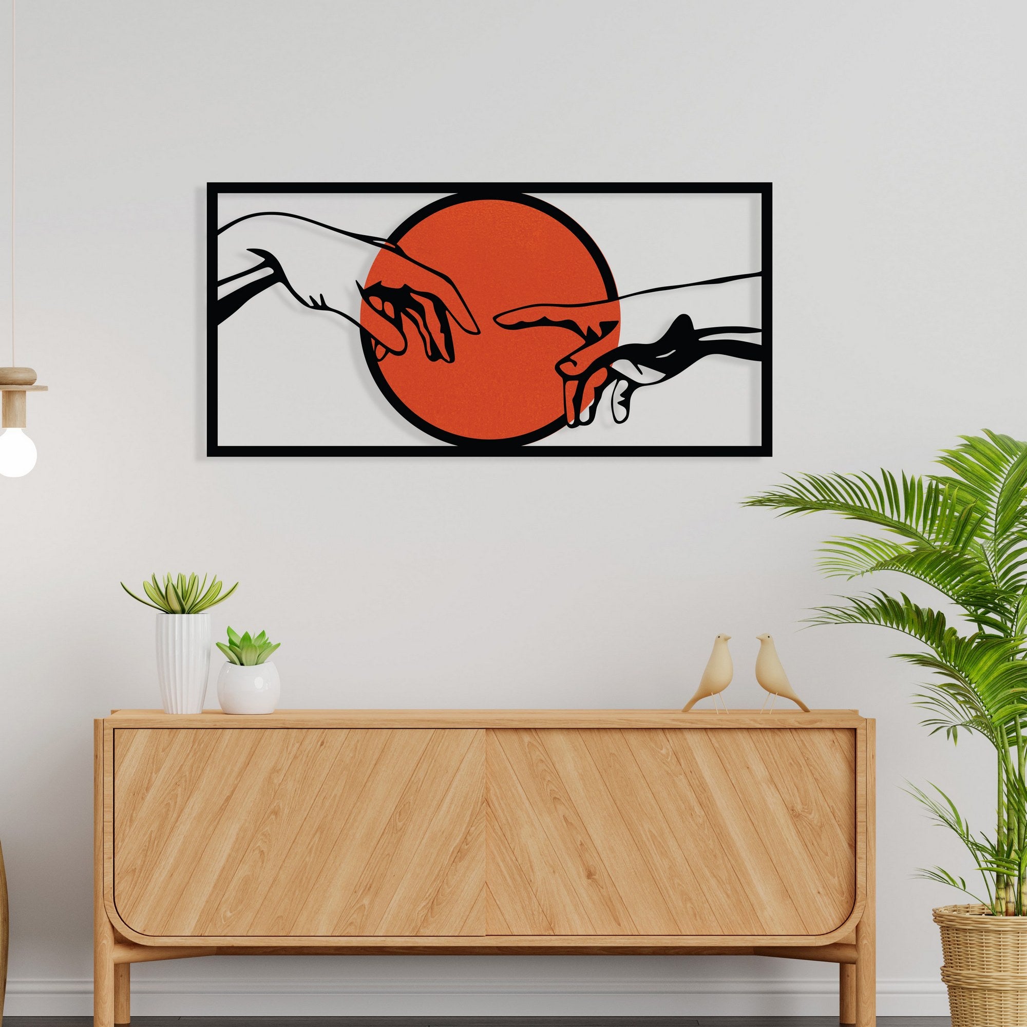 Genesis (279ENZ2612) – Acessório Decorativo de Parede em Metal e Madeira, Multicolorido, 120 x 58 cm