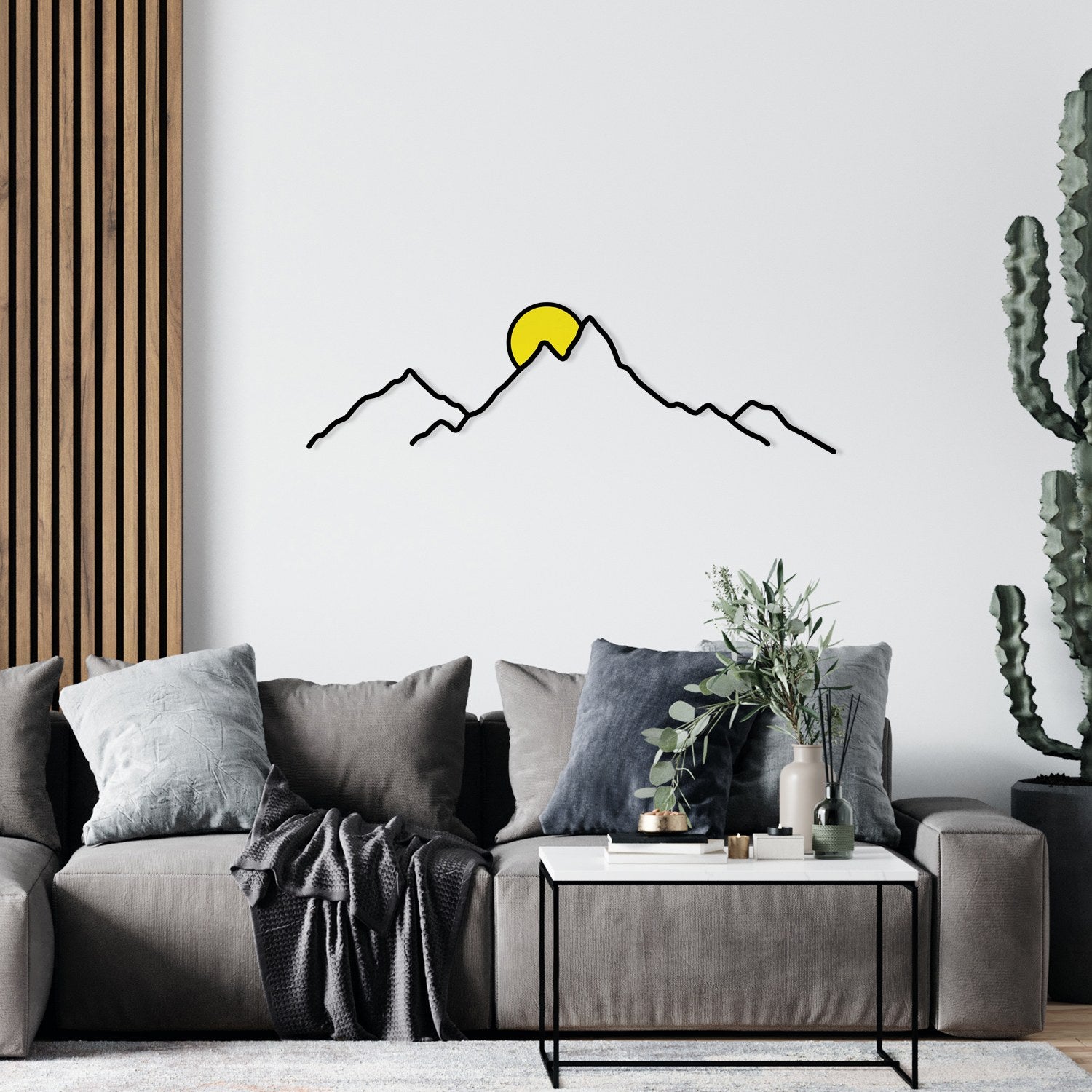 Agri Arte de Parede em Metal e Madeira Multicolor 100 x 29 cm