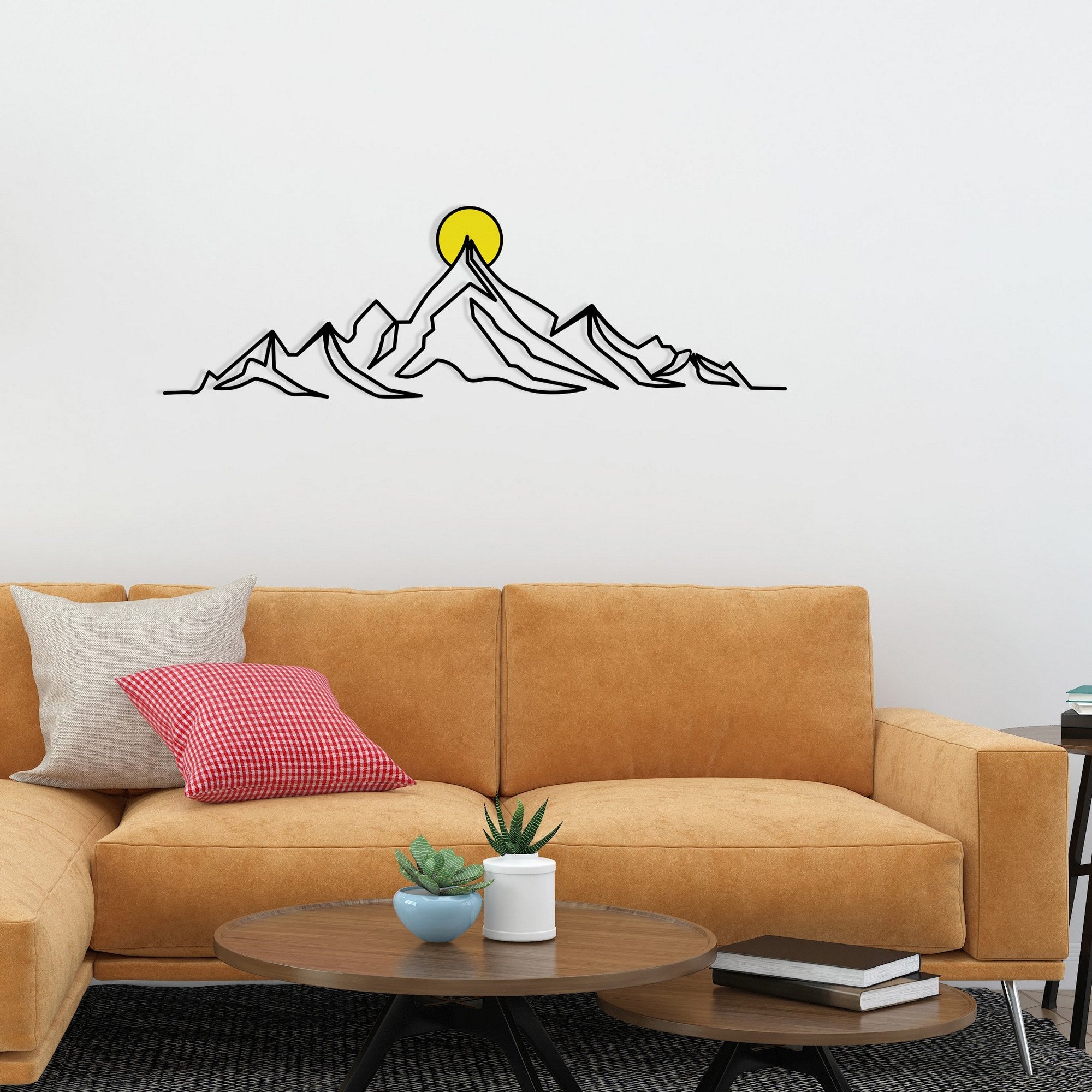 Everest 7 – Acessório Decorativo de Parede em Metal e Madeira, Multicolor, 119,5 x 37 cm