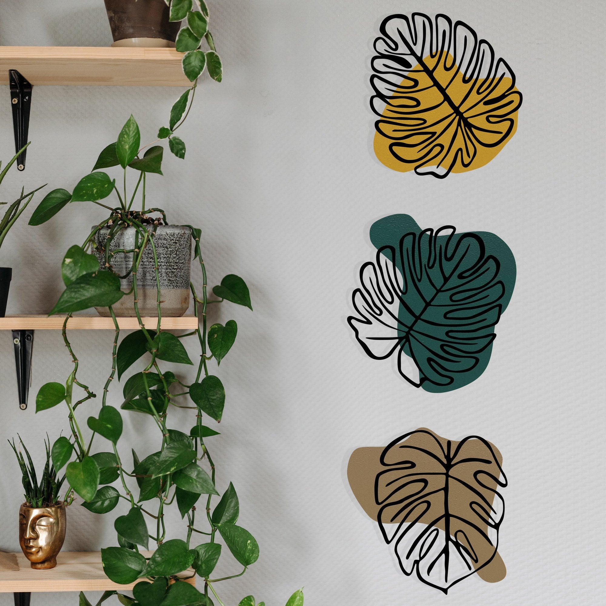 Tropical 8 – Acessório Decorativo de Parede Multicolor em Metal e Madeira (124,5 x 39,5 cm)