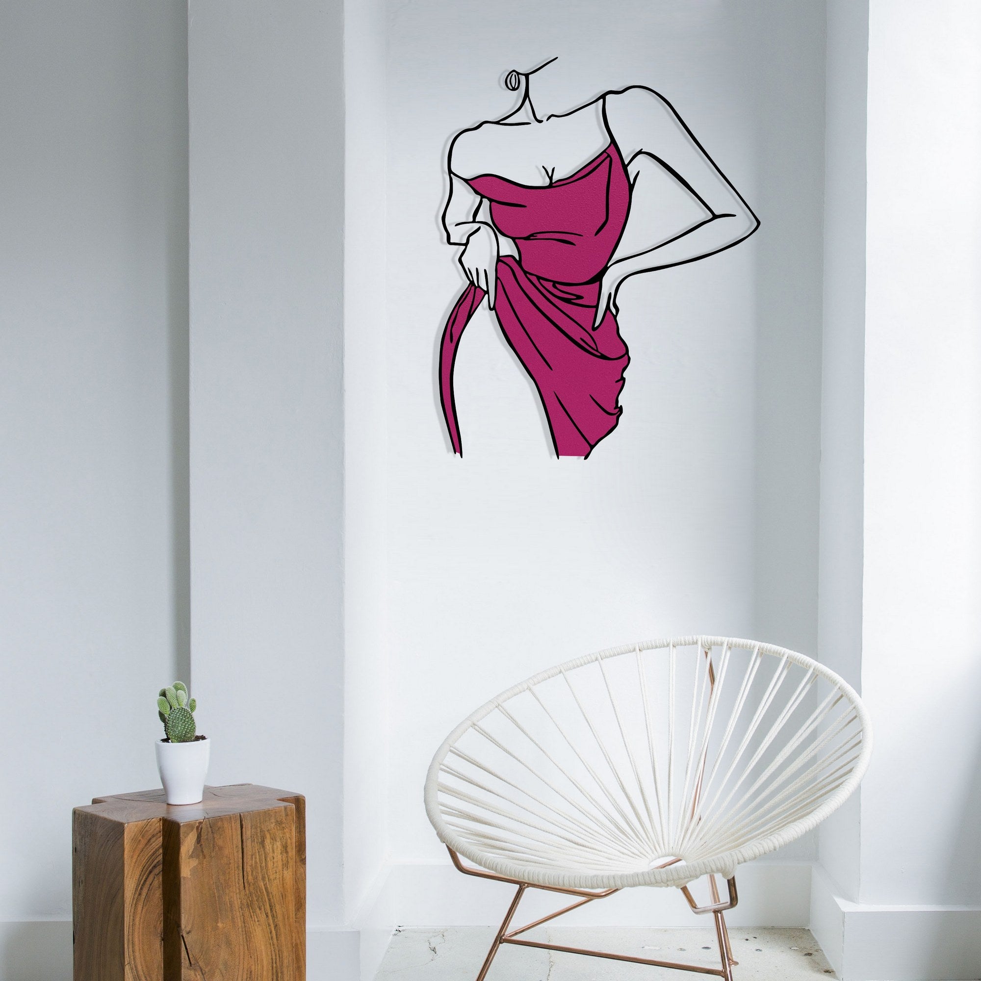 Acessório Decorativo de Parede em Metal e Madeira Natasa Multicolor 56 x 70 cm