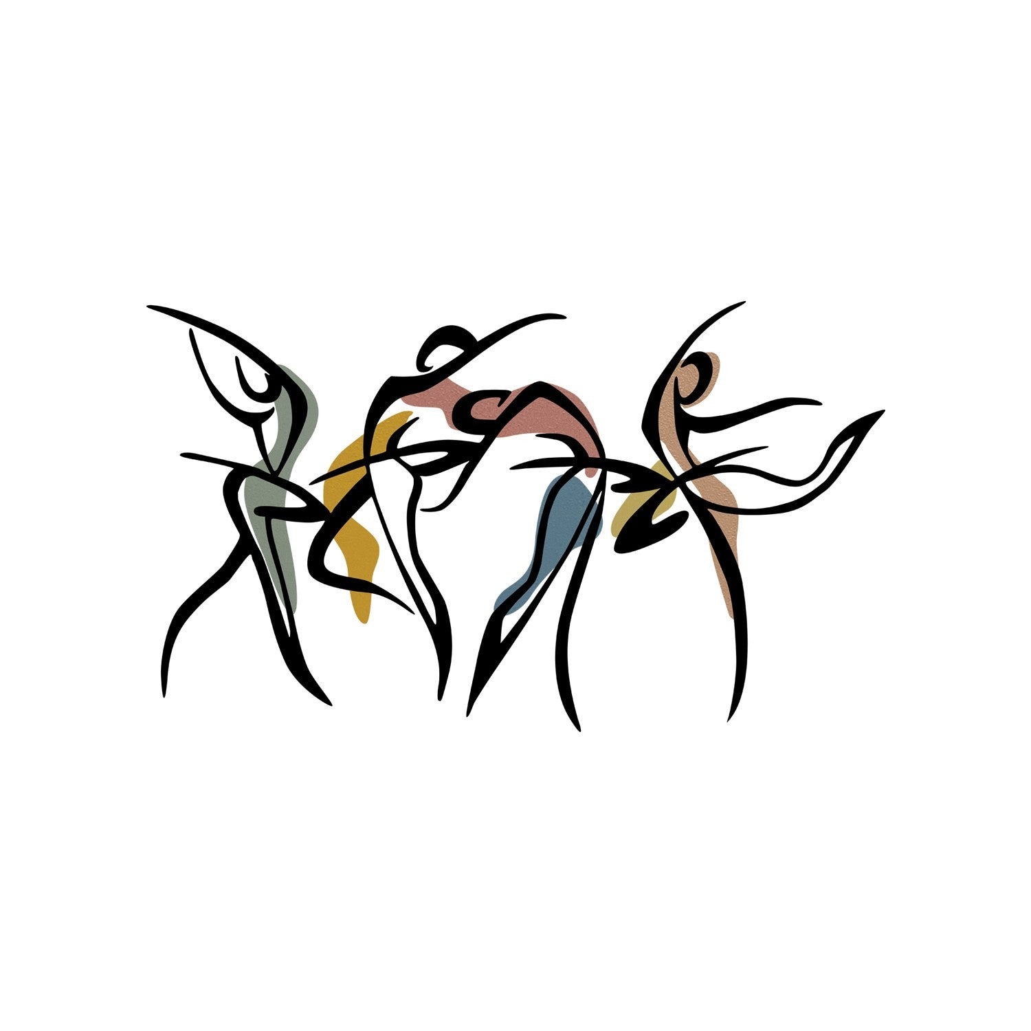 Dance S – Acessório Decorativo de Parede em Metal e Madeira, Multicolor, 65,5 x 38,5 cm