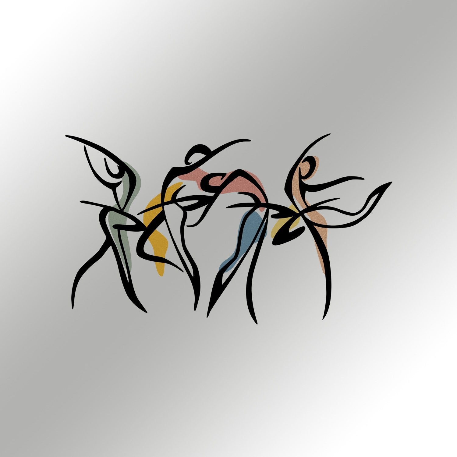 Dance S – Acessório Decorativo de Parede em Metal e Madeira, Multicolor, 65,5 x 38,5 cm