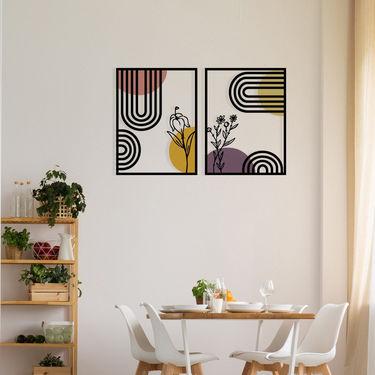 Majestic — Acessório Decorativo de Parede em Metal e Madeira, Multicolor, 95,5 x 60 cm