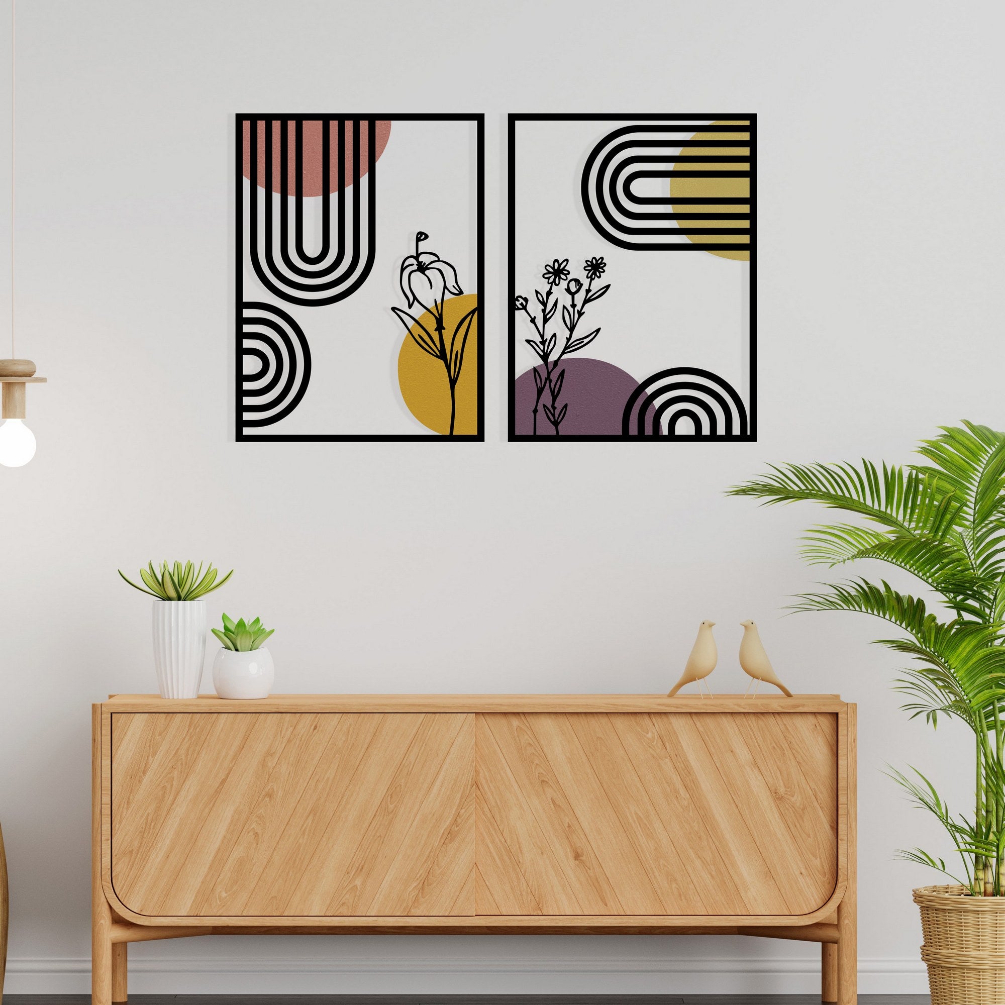 Majestic — Acessório Decorativo de Parede em Metal e Madeira, Multicolor, 95,5 x 60 cm