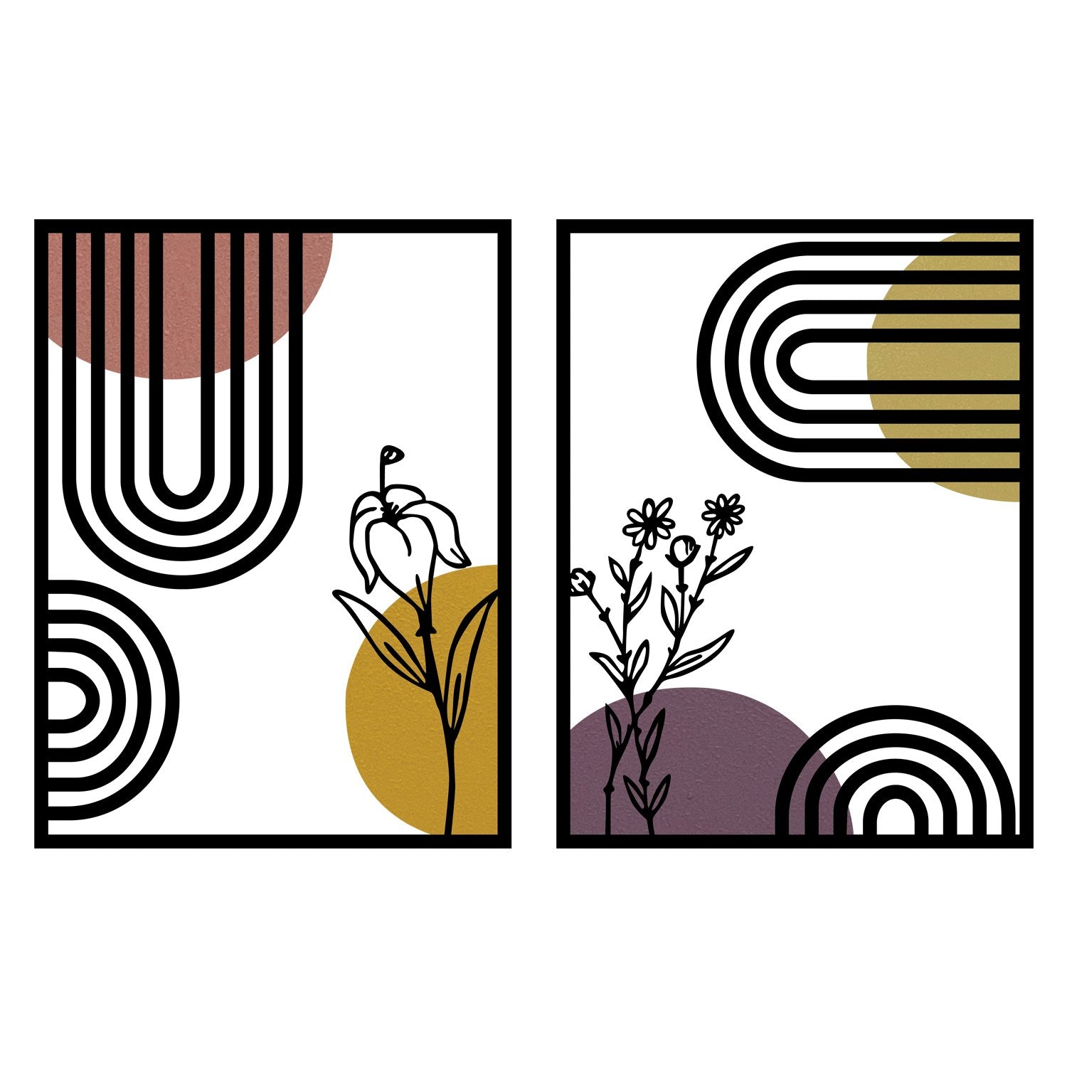 Majestic — Acessório Decorativo de Parede em Metal e Madeira, Multicolor, 95,5 x 60 cm