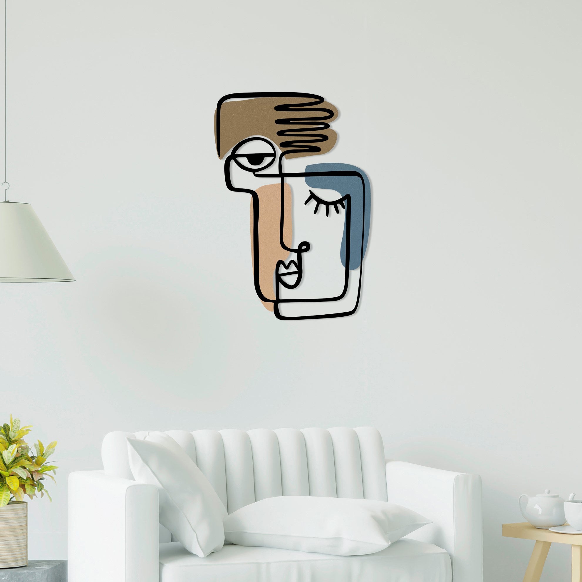 Kubizm 24 — Acessório Decorativo de Parede em Metal e Madeira, Multicolor, 38x55 cm