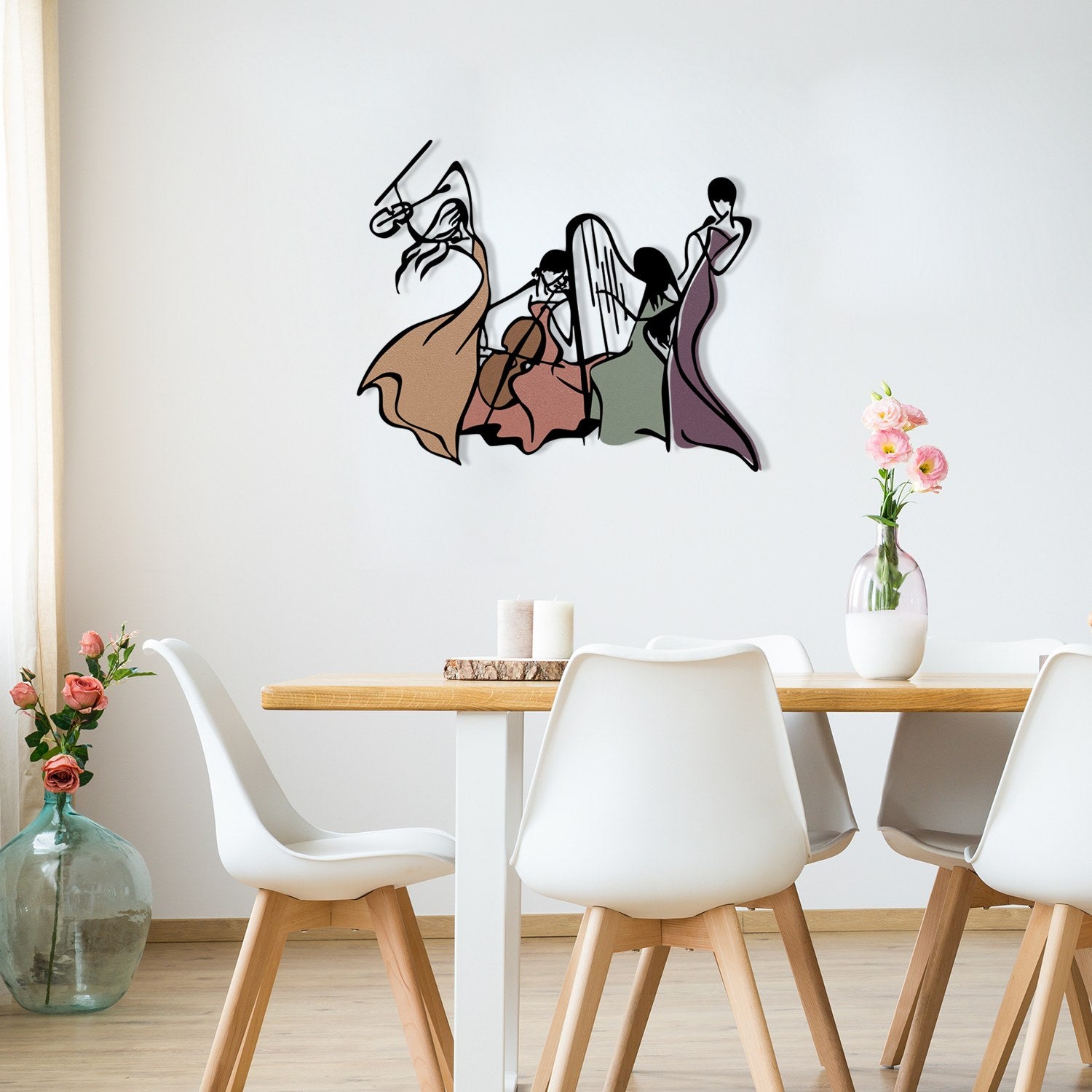 Orchestra S — Acessório de Parede Decorativo em Metal e Madeira, Multicolor (51,5 x 42,5 cm)