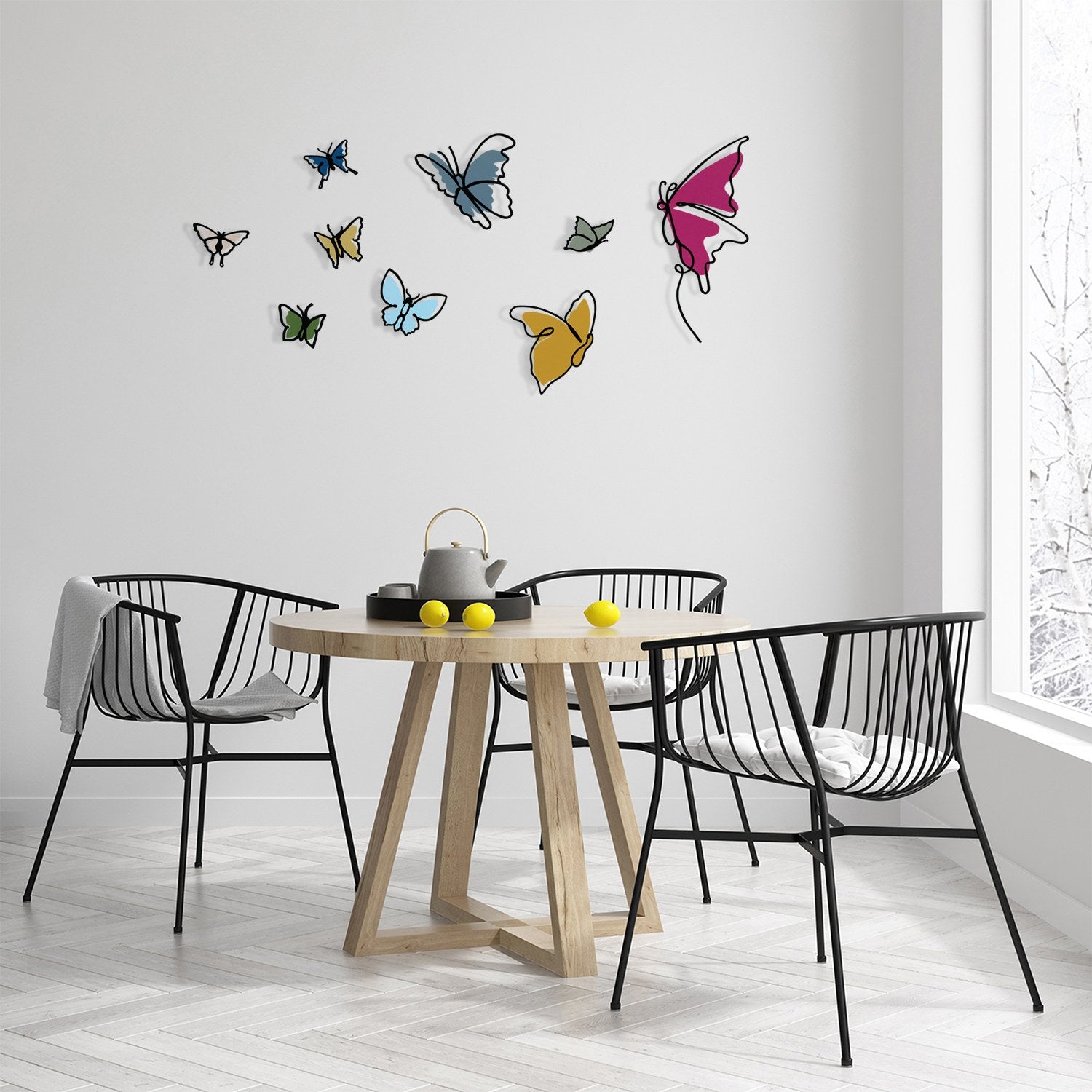 Marvelous S2 – Acessório de Parede Decorativo em Metal e Madeira, Multicolor, 142 x 65,5 cm