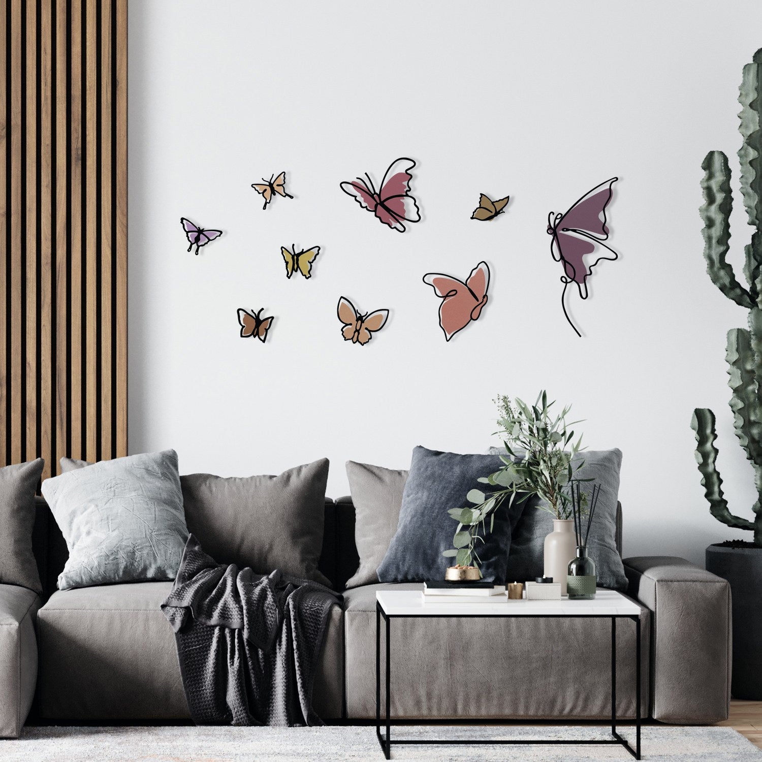 Marvelous M1 – Arte de Parede em Metal e Madeira, Multicor, 194,5 x 112 cm