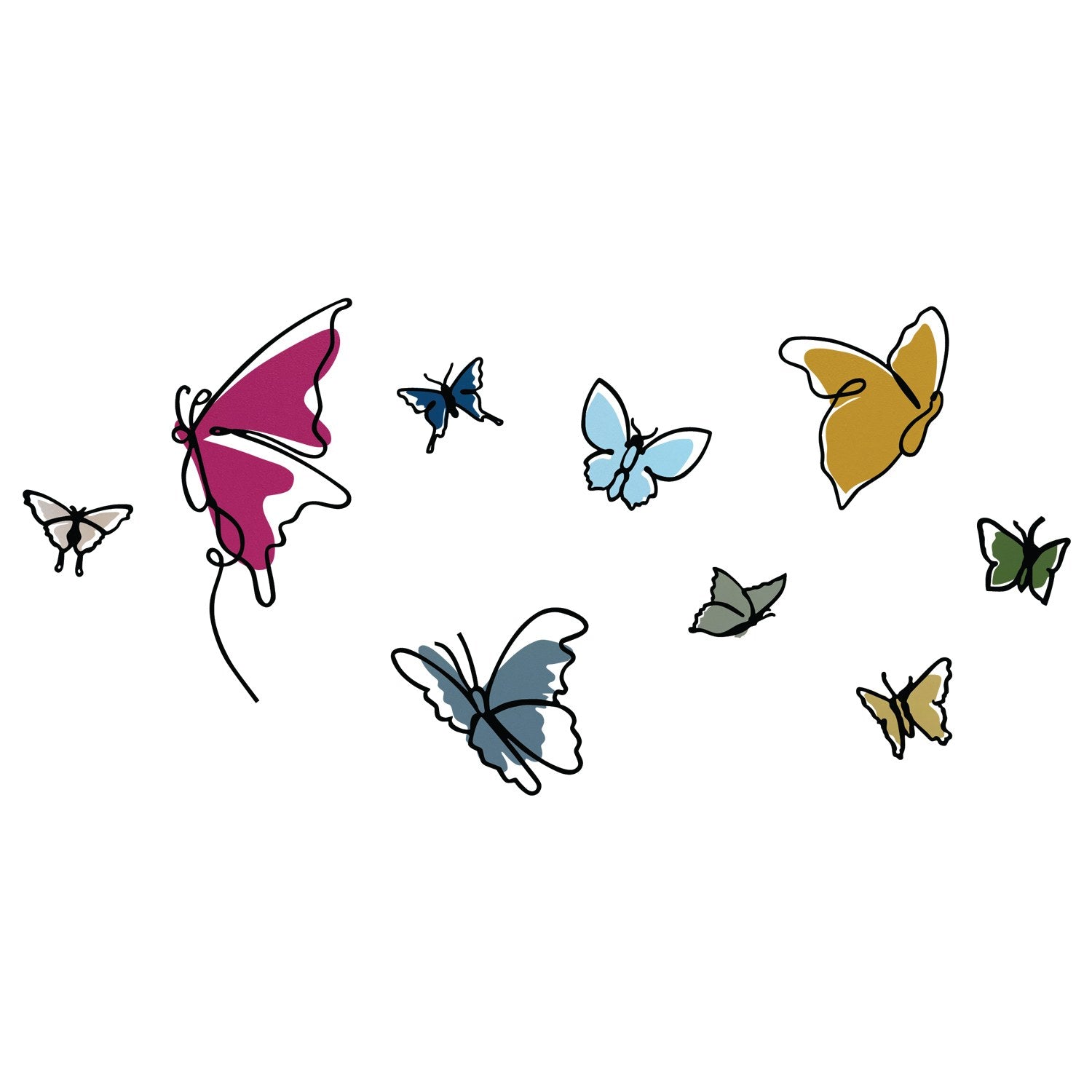 Marvelous M2 Acessório Decorativo de Parede em Metal e Madeira Multicolor 194,5 x 112 cm