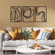 Achermus – Acessório Decorativo de Parede em Metal Preto, 100% Metal (1,2 mm), 120 x 54 cm
