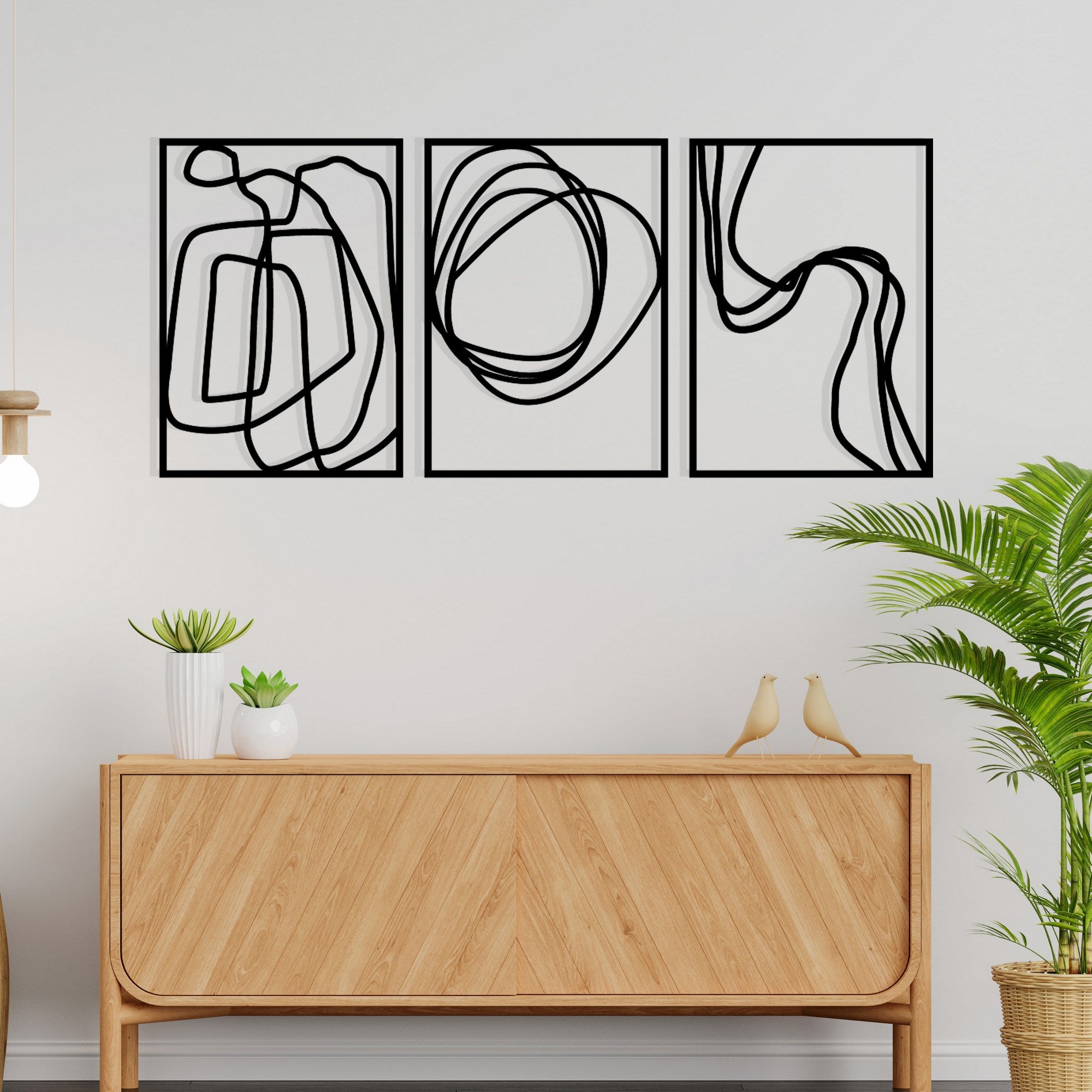 Achermus – Acessório Decorativo de Parede em Metal Preto, 100% Metal (1,2 mm), 120 x 54 cm