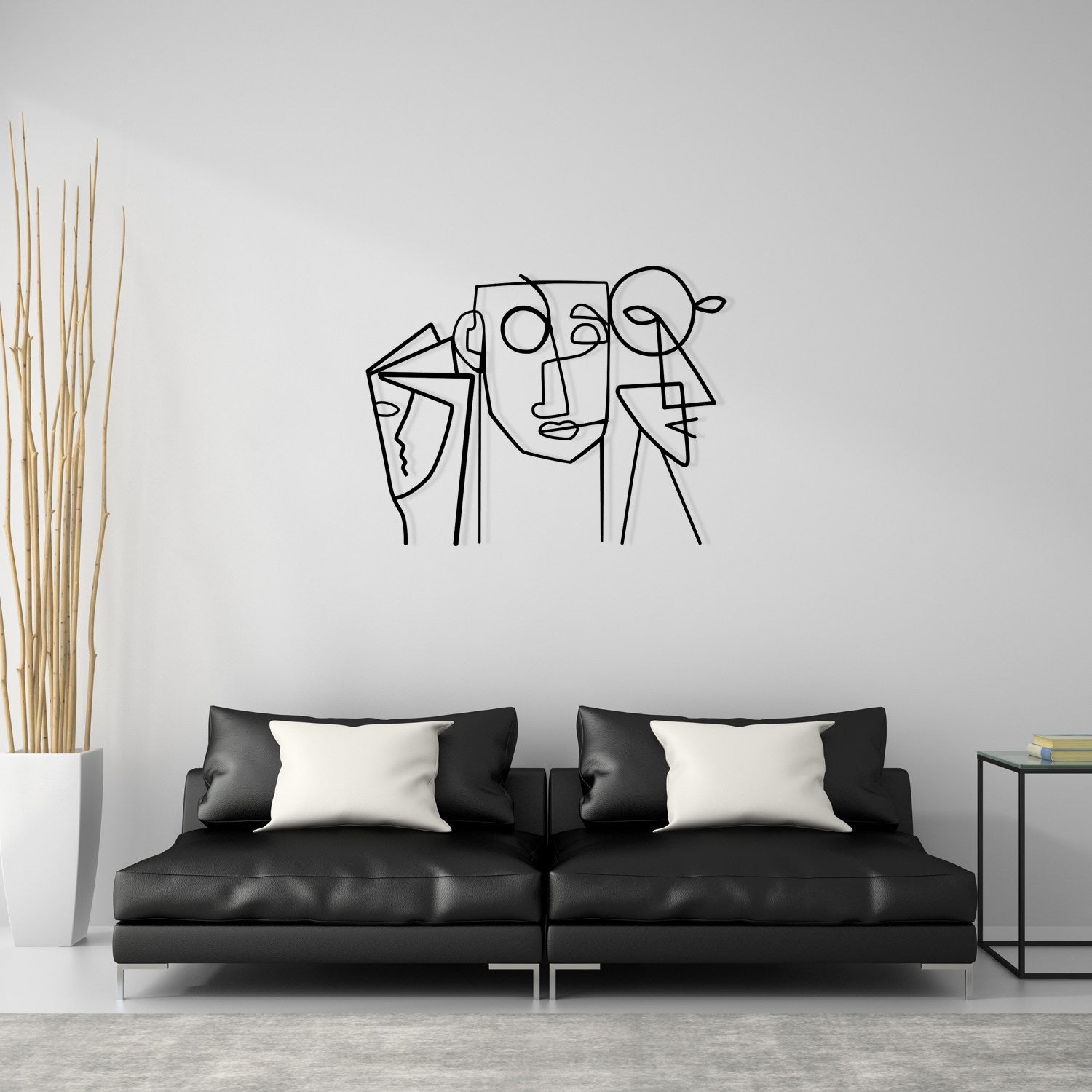 Aeimnestus Acessório Decorativo de Parede em Metal, Preto, 100% metal (1,2 mm), 50 x 39 cm, 0,495 kg