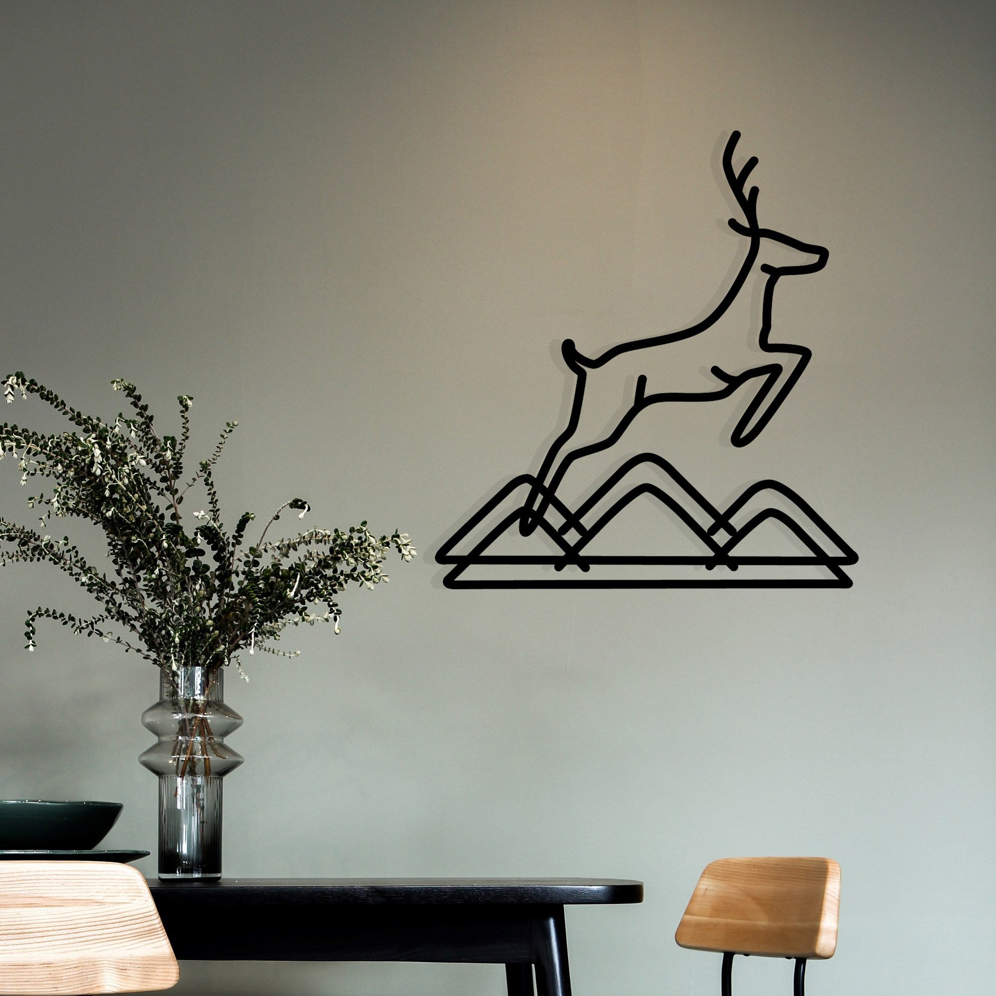 Amentes Acessório Decorativo de Parede em 100% Metal Preto, 49 x 51 cm (Espessura 1,2 mm)