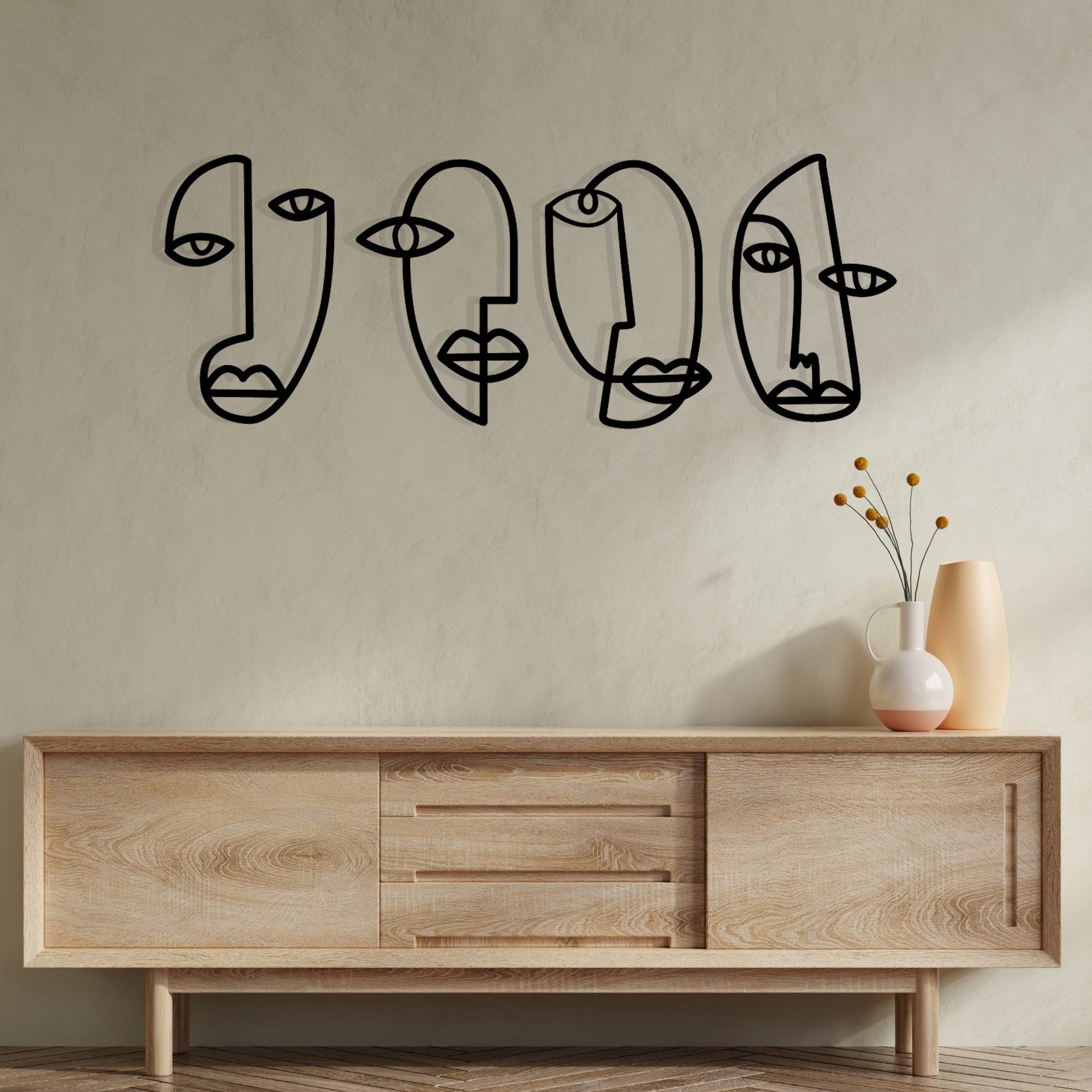 Anacreon — Acessório Decorativo de Parede em Metal Preto, 100% Metal (1,2 mm), 133 x 46 cm